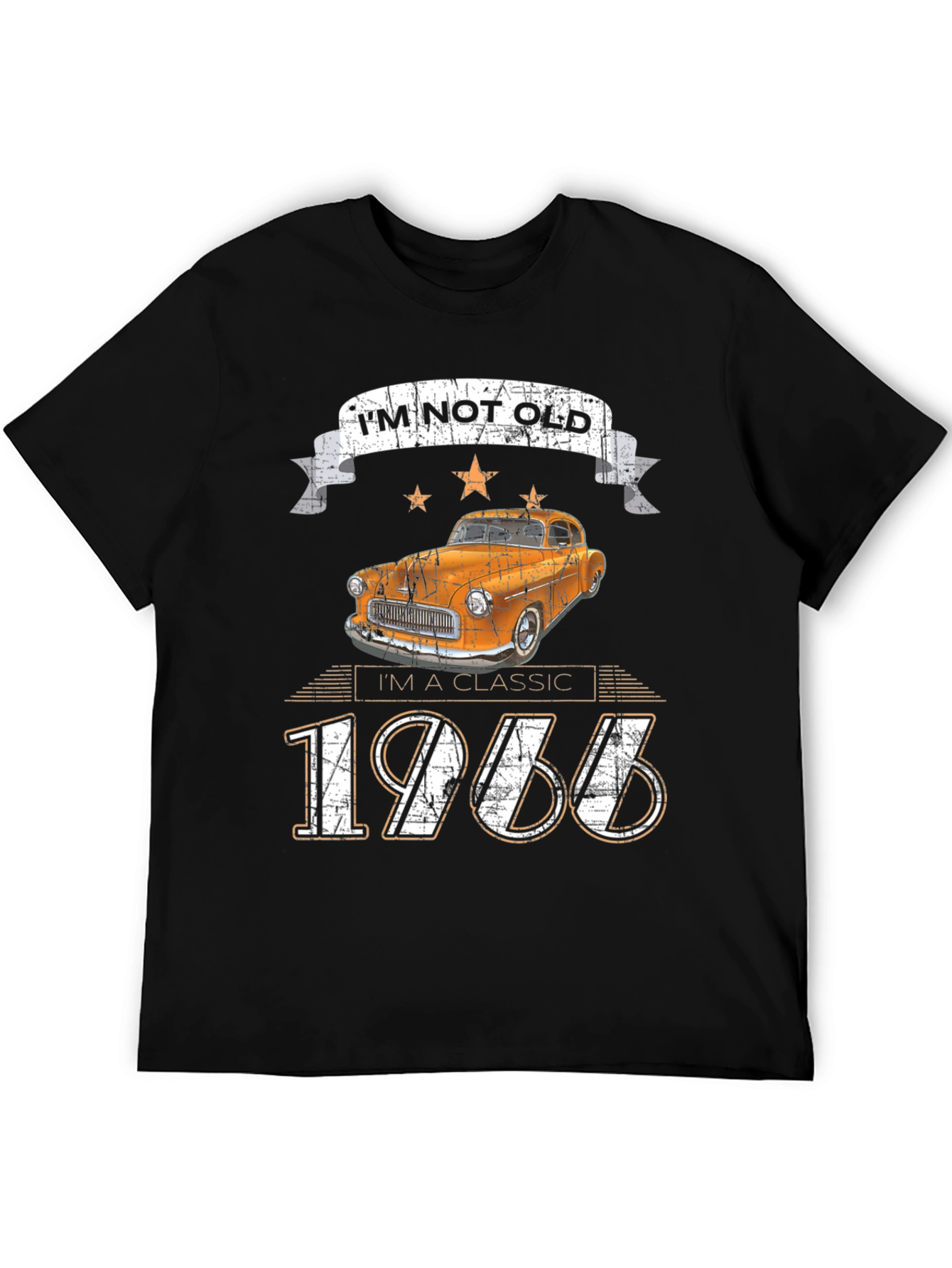 Black Classic 1966 Car T-Shirt view 5