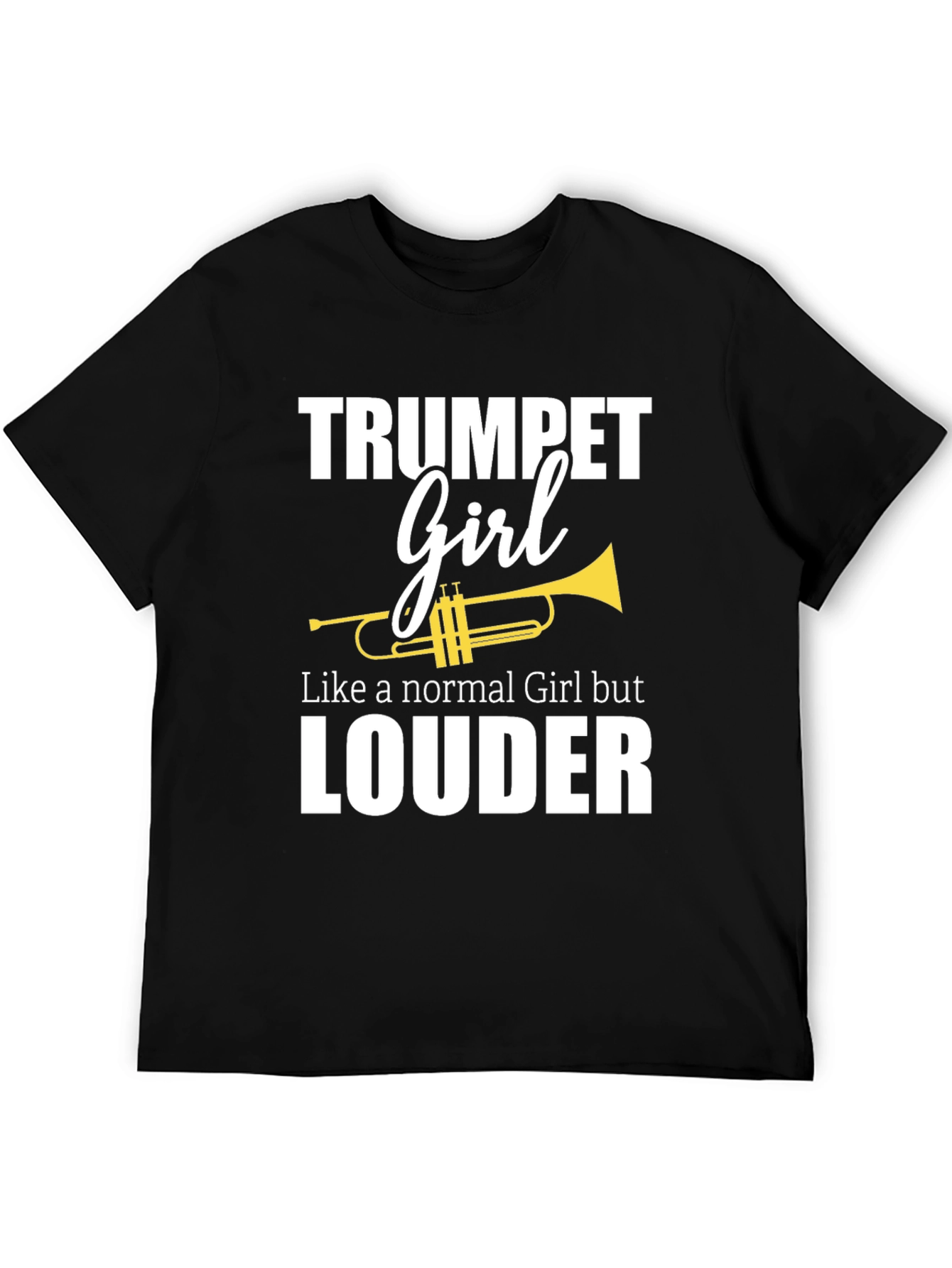 Black Trumpet Girl T-Shirt - Loud & Proud Musician Tee view 5