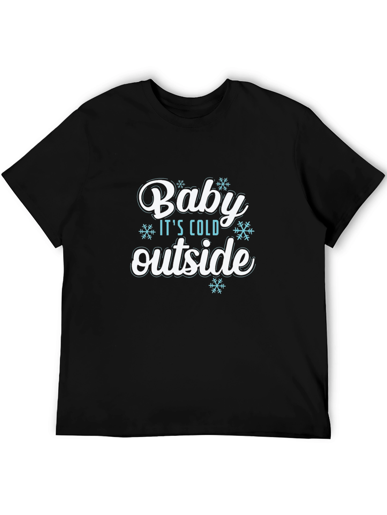Black Baby It's Cold Outside T-Shirt - Winter Holiday Tee view 5