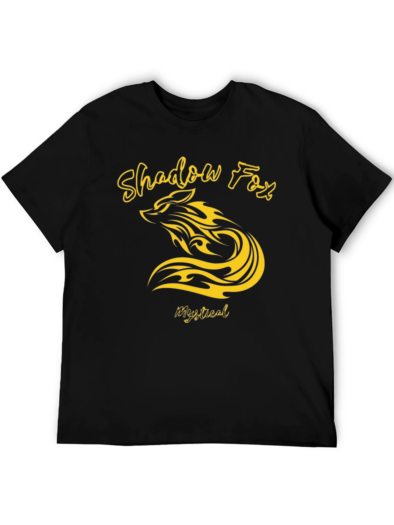 Black Shadow Fox Mystical Graphic T-Shirt view 5