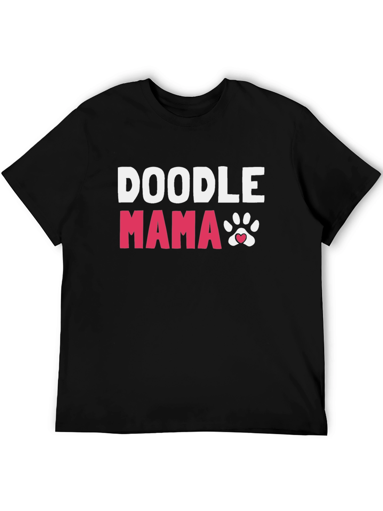 Black Doodle Mama Paw Print T-Shirt view 5