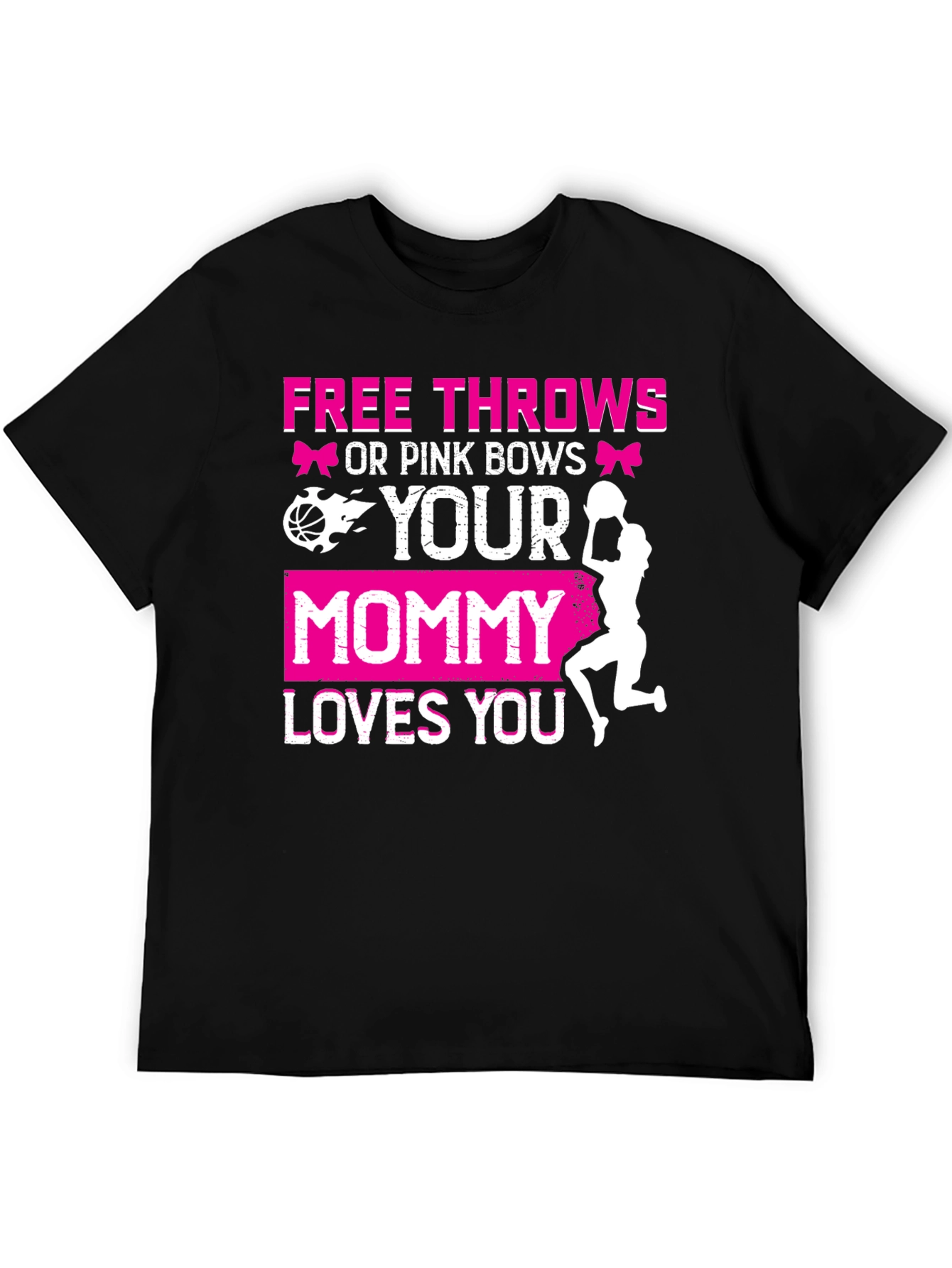 Black Free Throws or Pink Bows T-Shirt view 5
