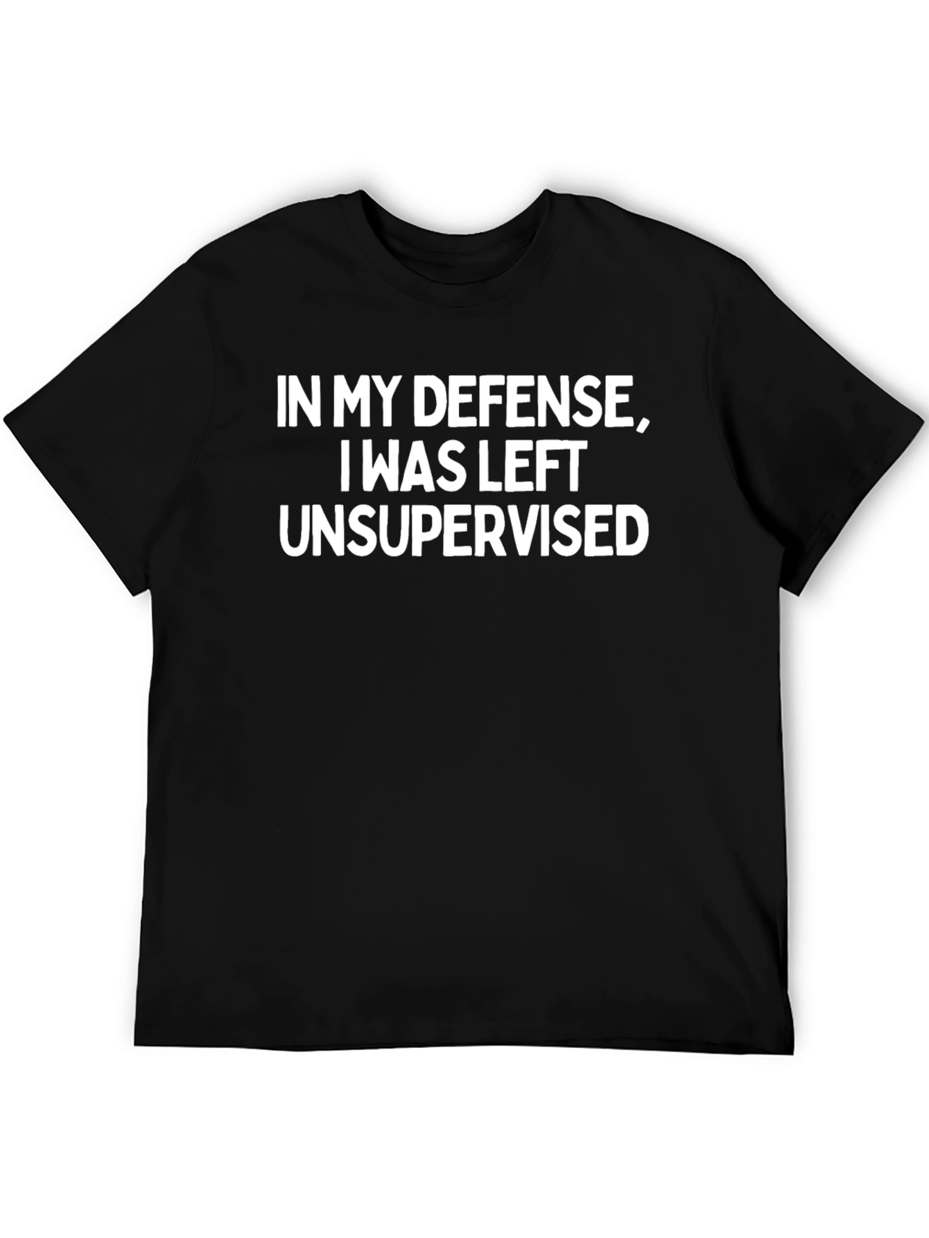 Black Unsupervised Defense T-Shirt - Funny Graphic Tee view 5
