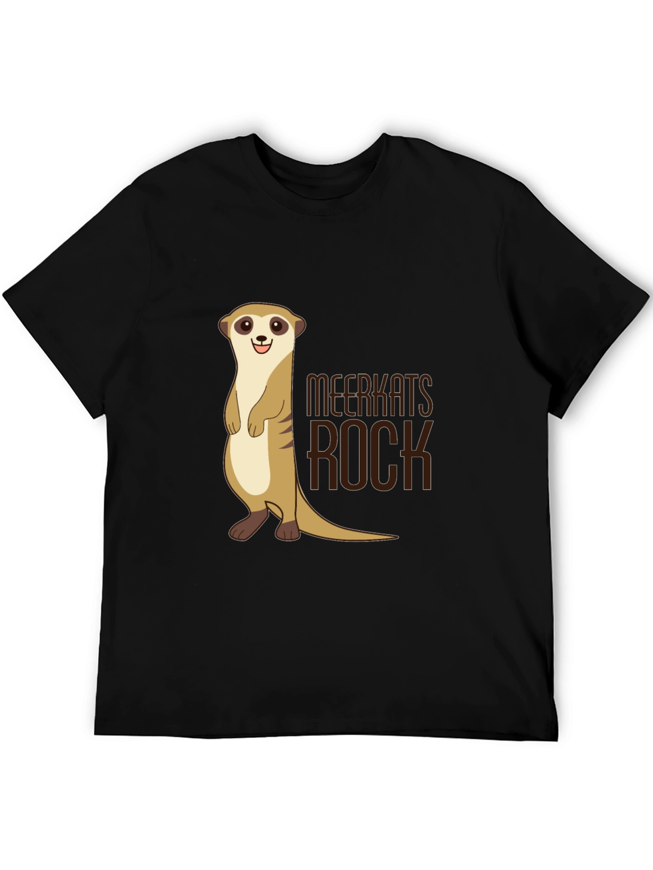 Black Meerkats Rock T-Shirt - Black Cotton Graphic Tee view 5