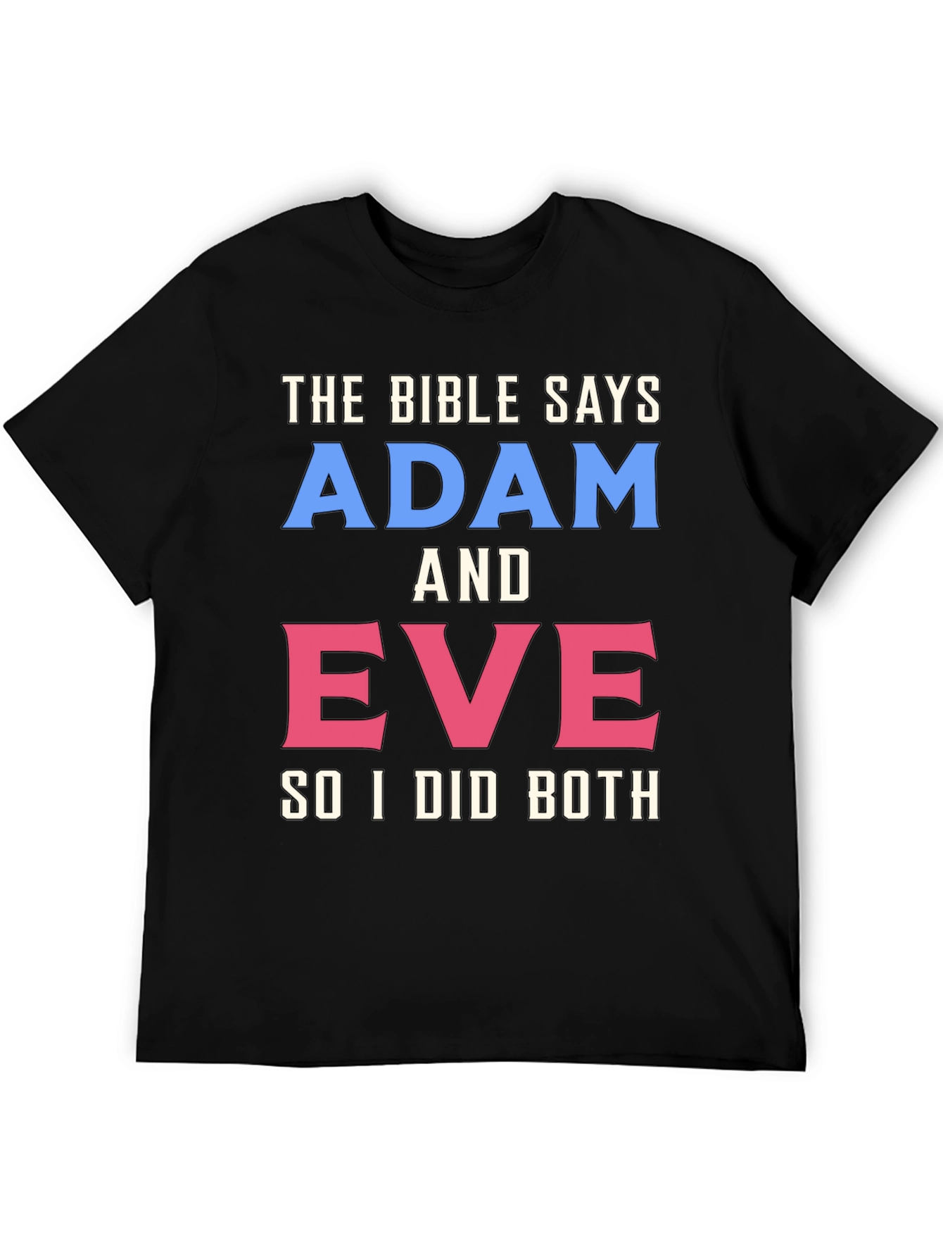 Black The Bible Says Adam & Eve T-Shirt view 5
