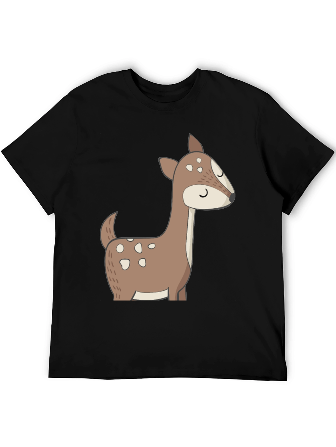 Black Cute Deer Graphic Tee - Black T-Shirt view 5