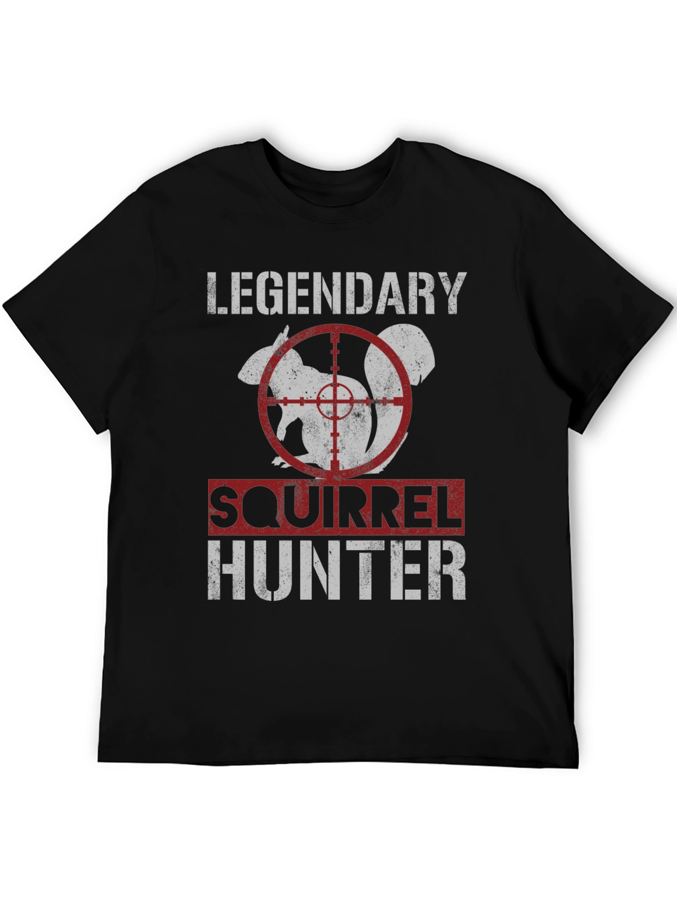 Black Legendary Squirrel Hunter T-Shirt - Funny Hunting Tee view 5