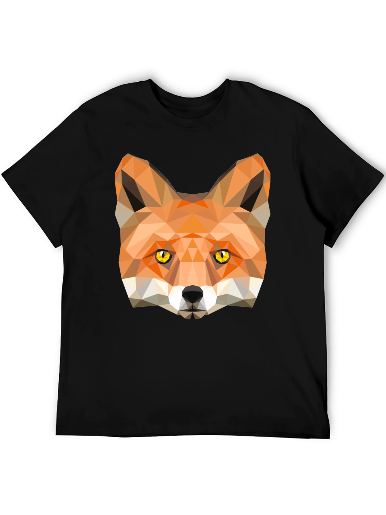 Black Geometric Fox Graphic Tee - Modern Style view 5