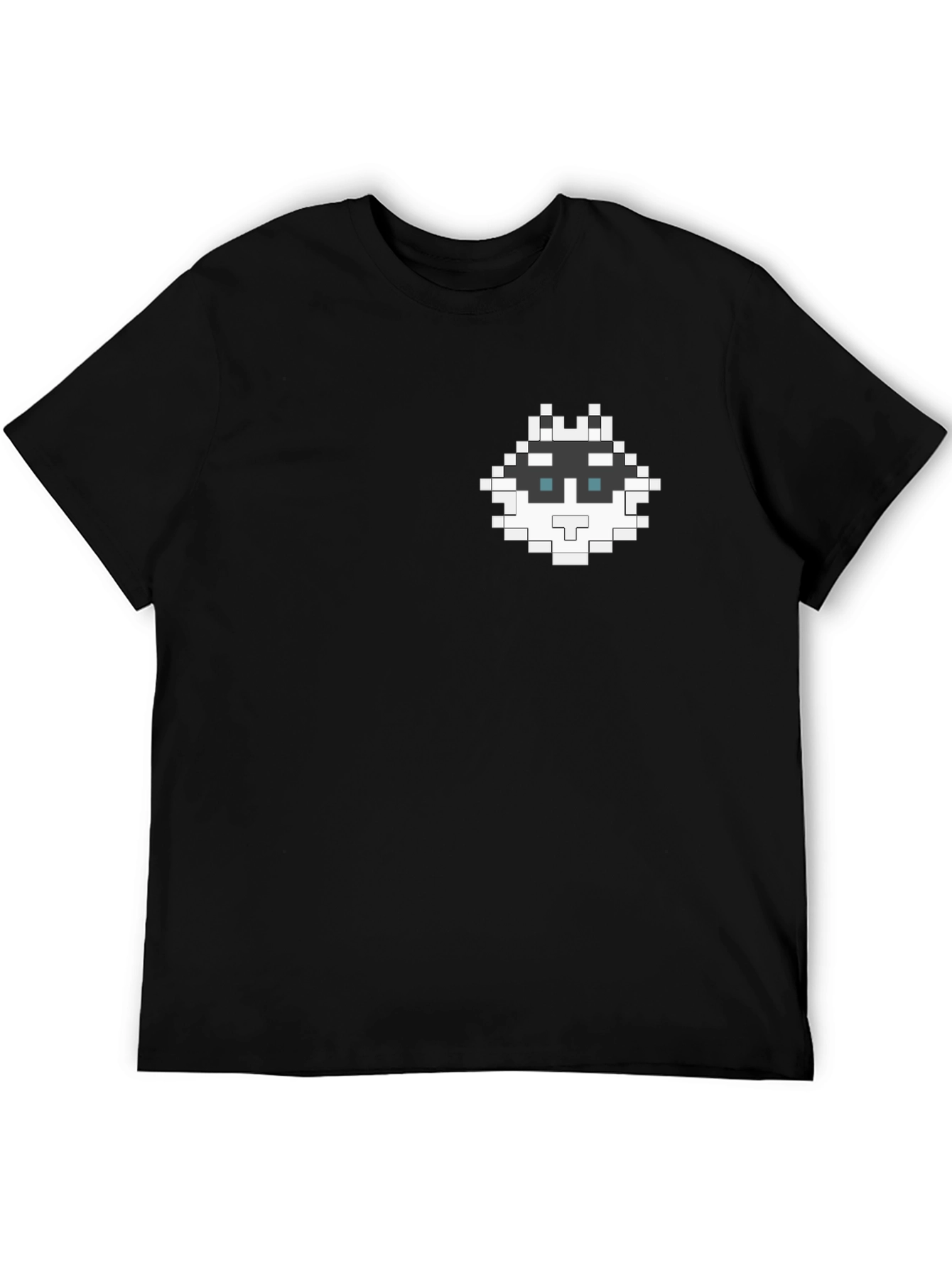 Black Pixel Art Husky Tee - Cool Graphic T-Shirt view 5