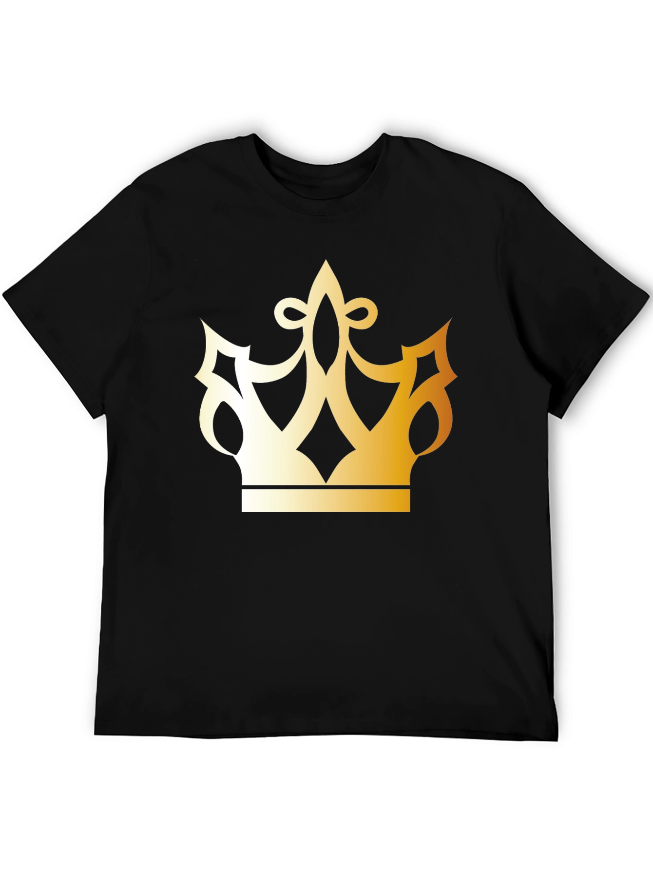 Black Golden Crown Graphic Black T-Shirt view 5