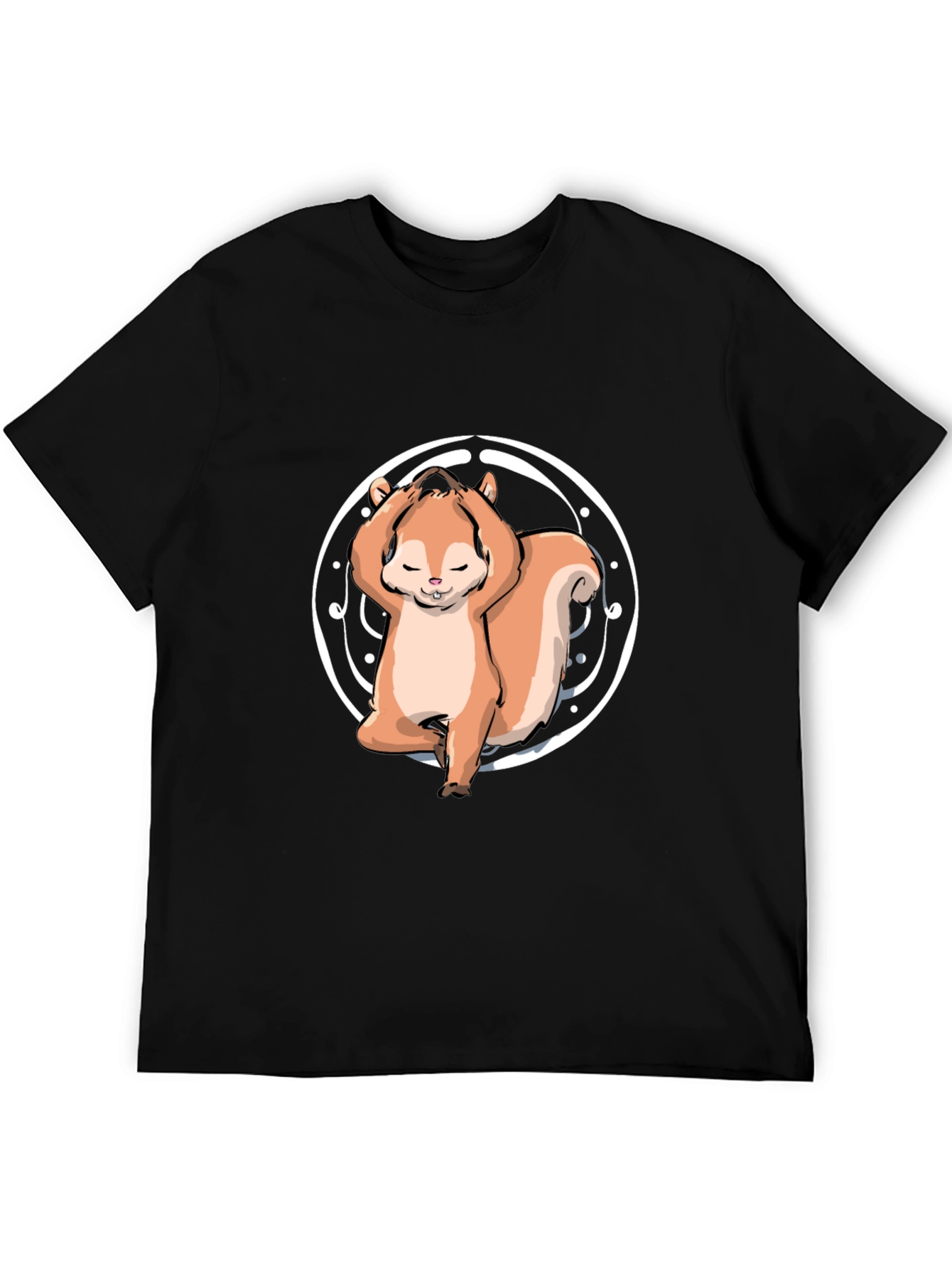 Black Yoga Squirrel Tee - Zen and Funny view 5