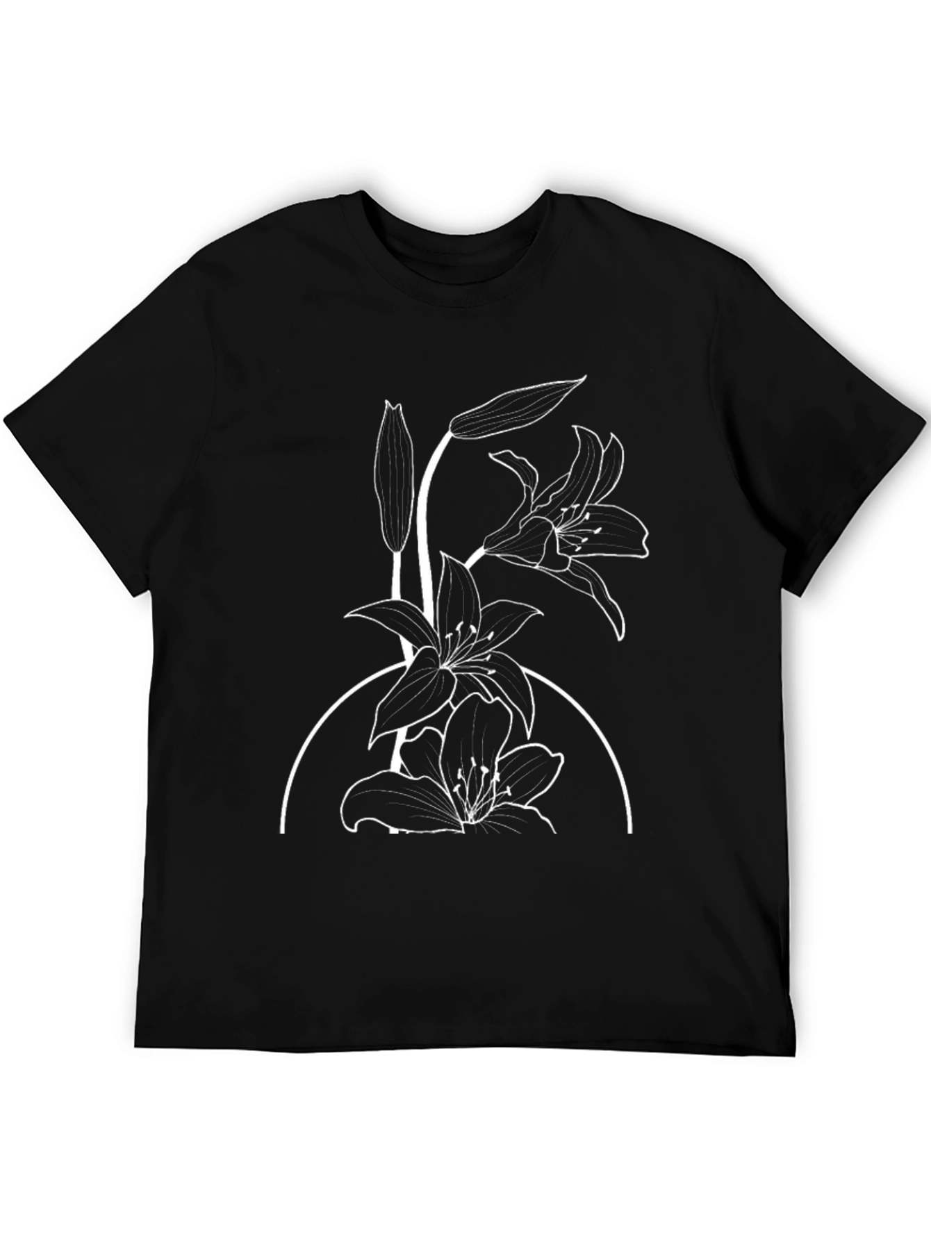 Black Lily Graphic Print Black T-Shirt view 5