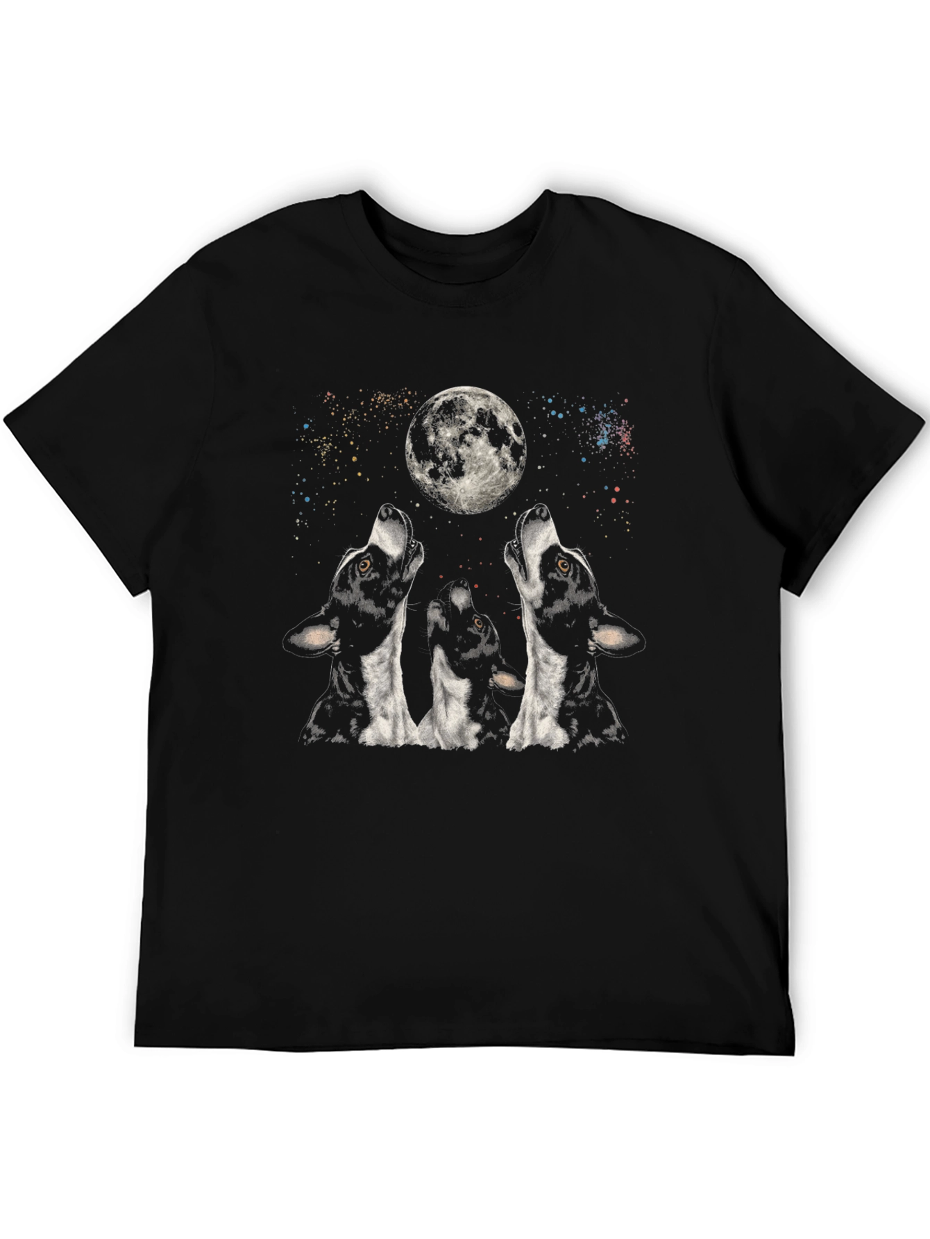 Black Wolf Moon Graphic T-Shirt - Black view 5