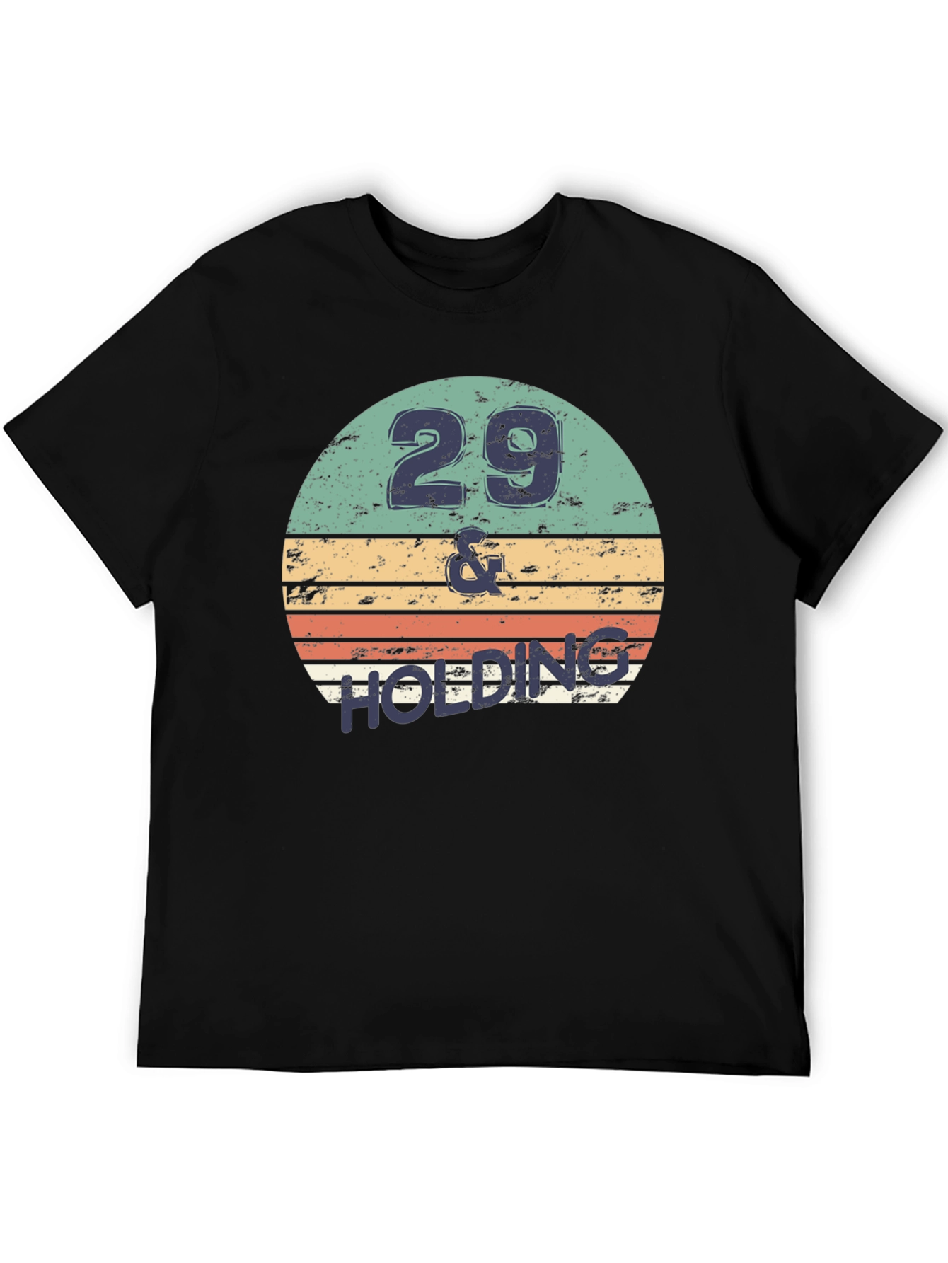 Black 29 & Holding Birthday T-Shirt Retro Design view 5