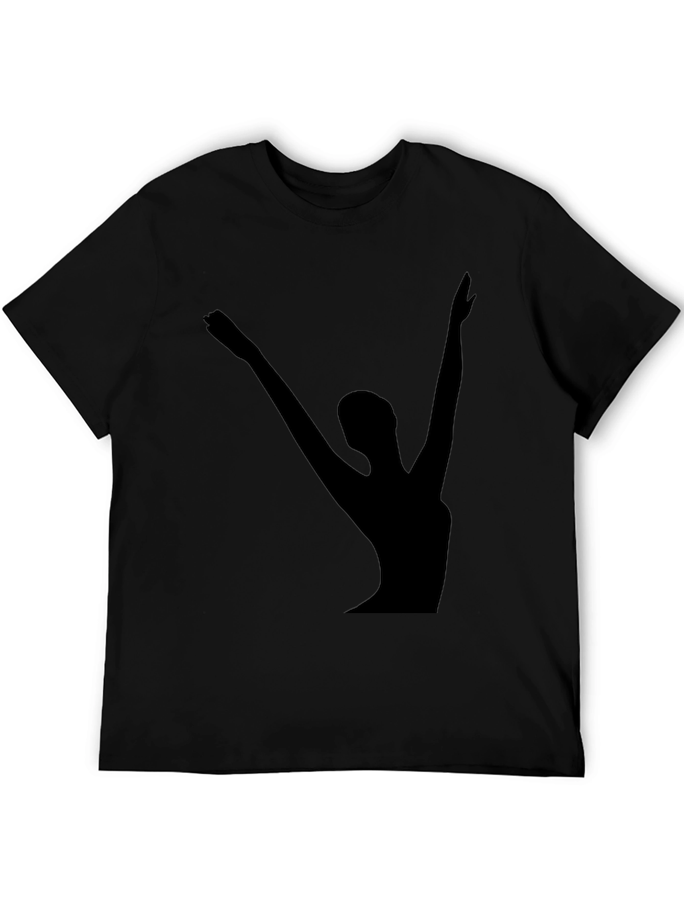 Black Silhouette Dancer Graphic Tee - Classic Black Cotton T-Shirt view 5