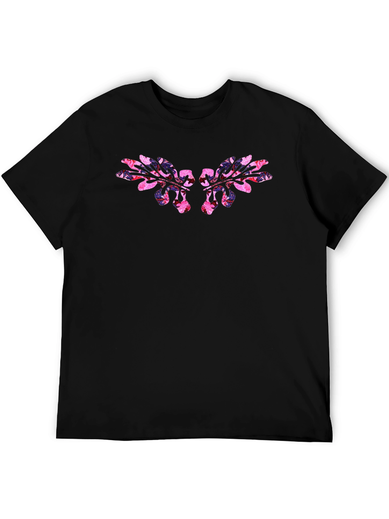 Floral Wing Graphic Black T-Shirt - 5