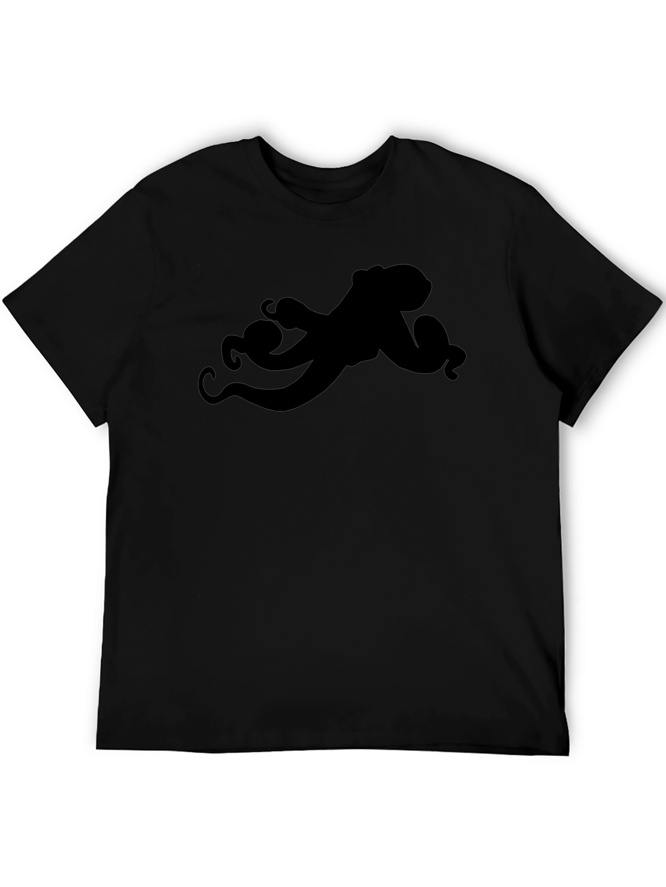 Black Black Octopus Graphic Tee - Unique Design view 5