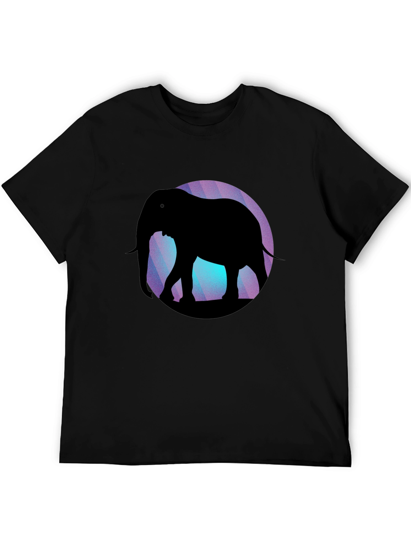 Black Elephant Silhouette Graphic Tee - Black view 5