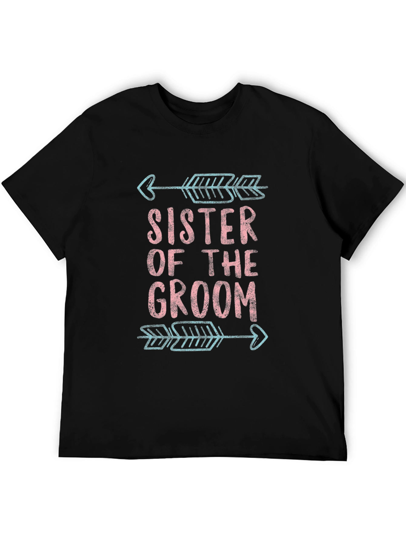 Black Sister of the Groom T-Shirt Wedding Party view 5