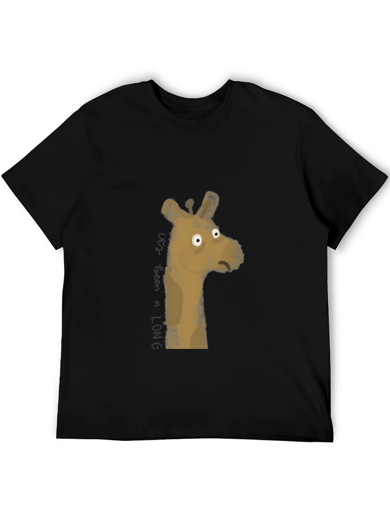 Black Men's Black Giraffe Graphic Tee view 5