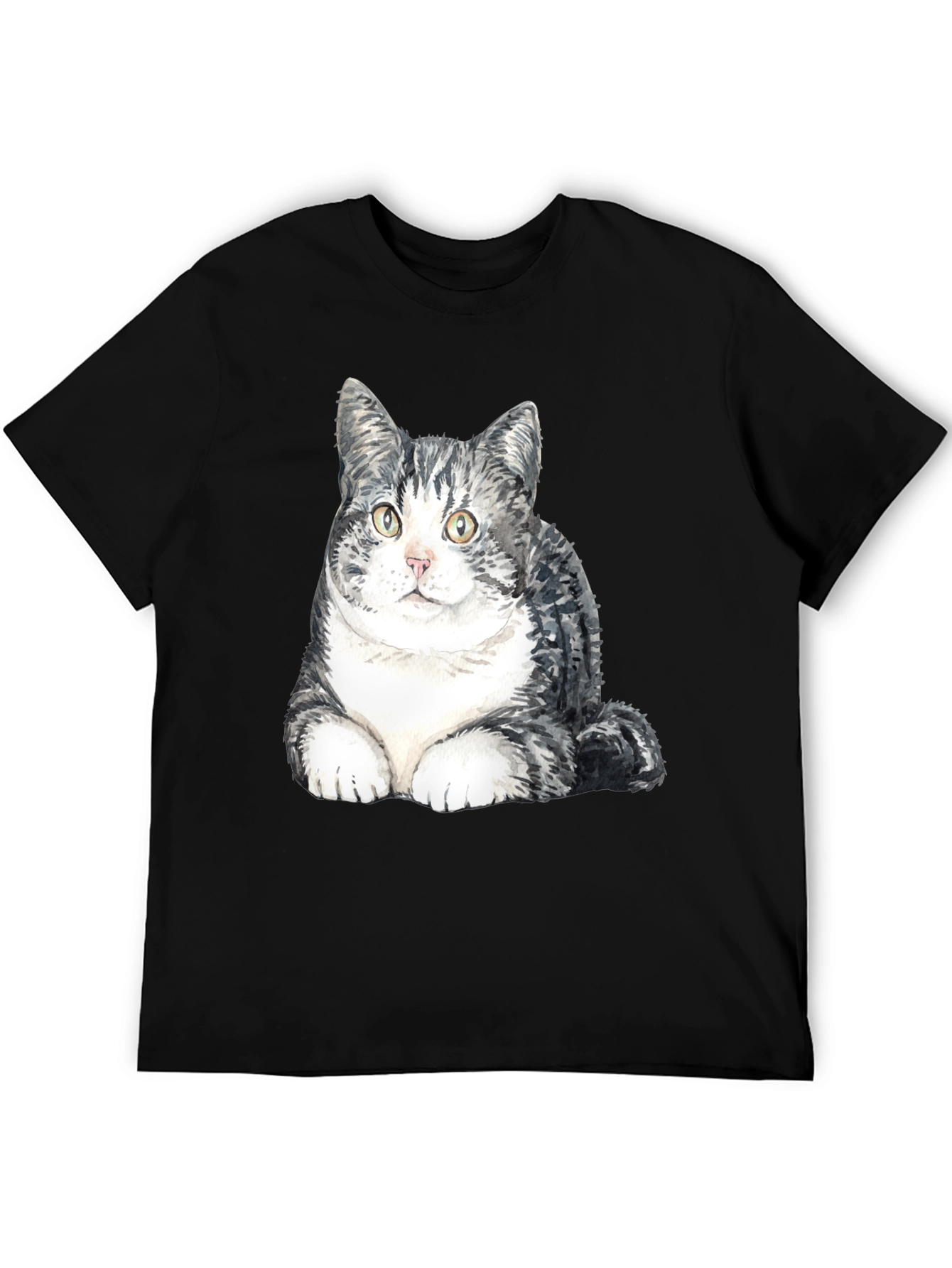 Black Cute Cat Graphic T-Shirt - Soft Cotton Blend view 5