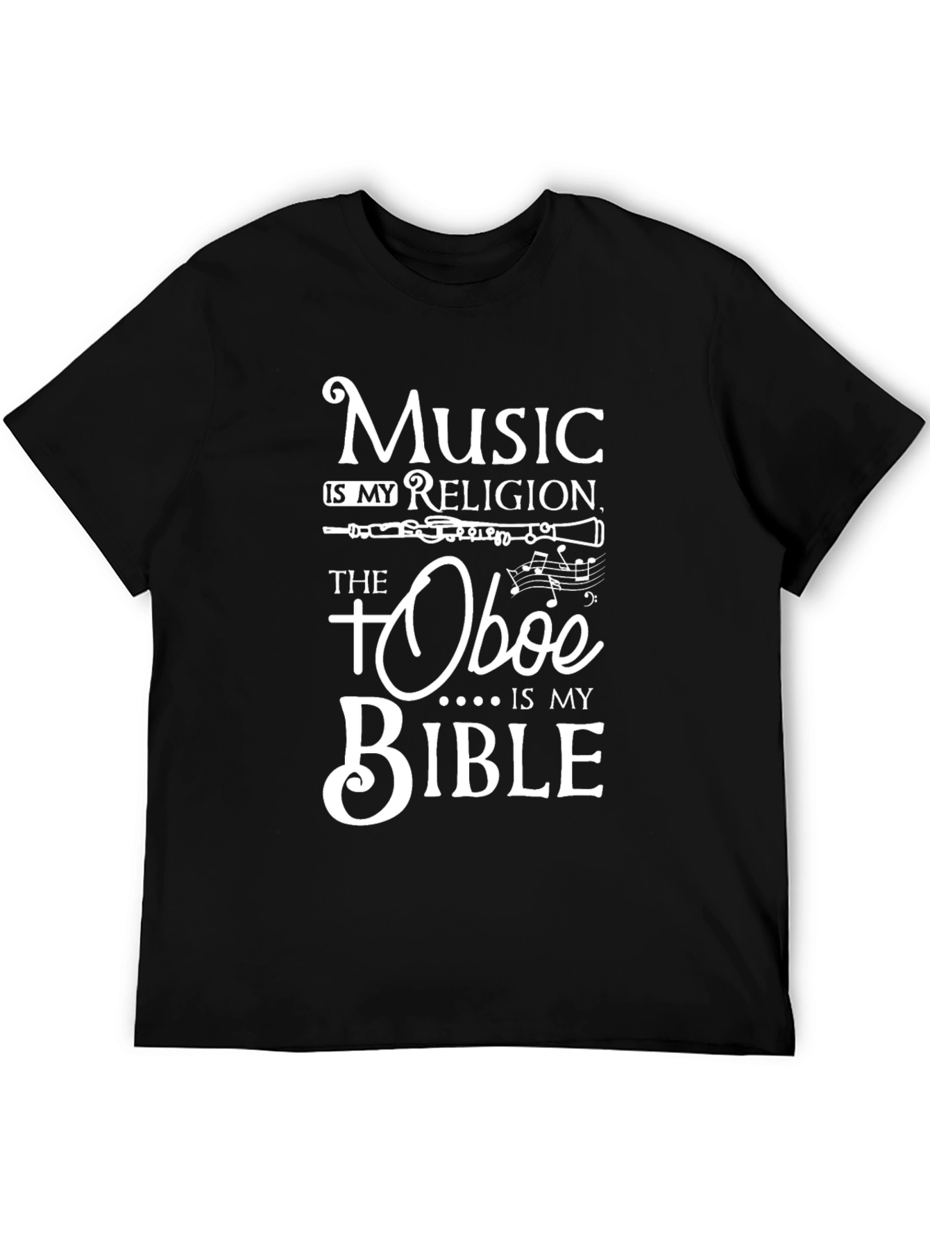 Black Music is My Religion Oboe Bible T-Shirt view 5