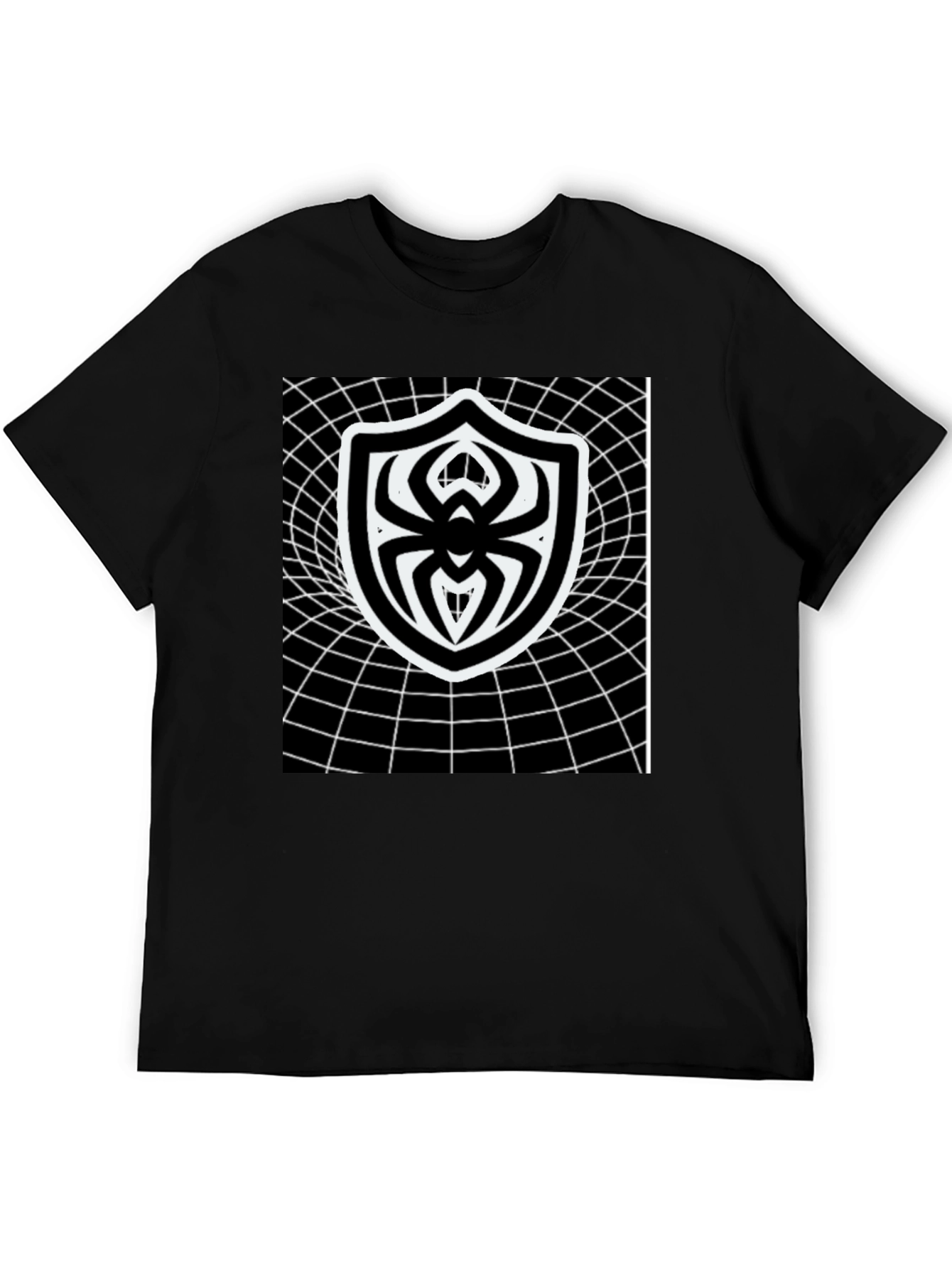 Black Spider Shield Black T-Shirt view 5