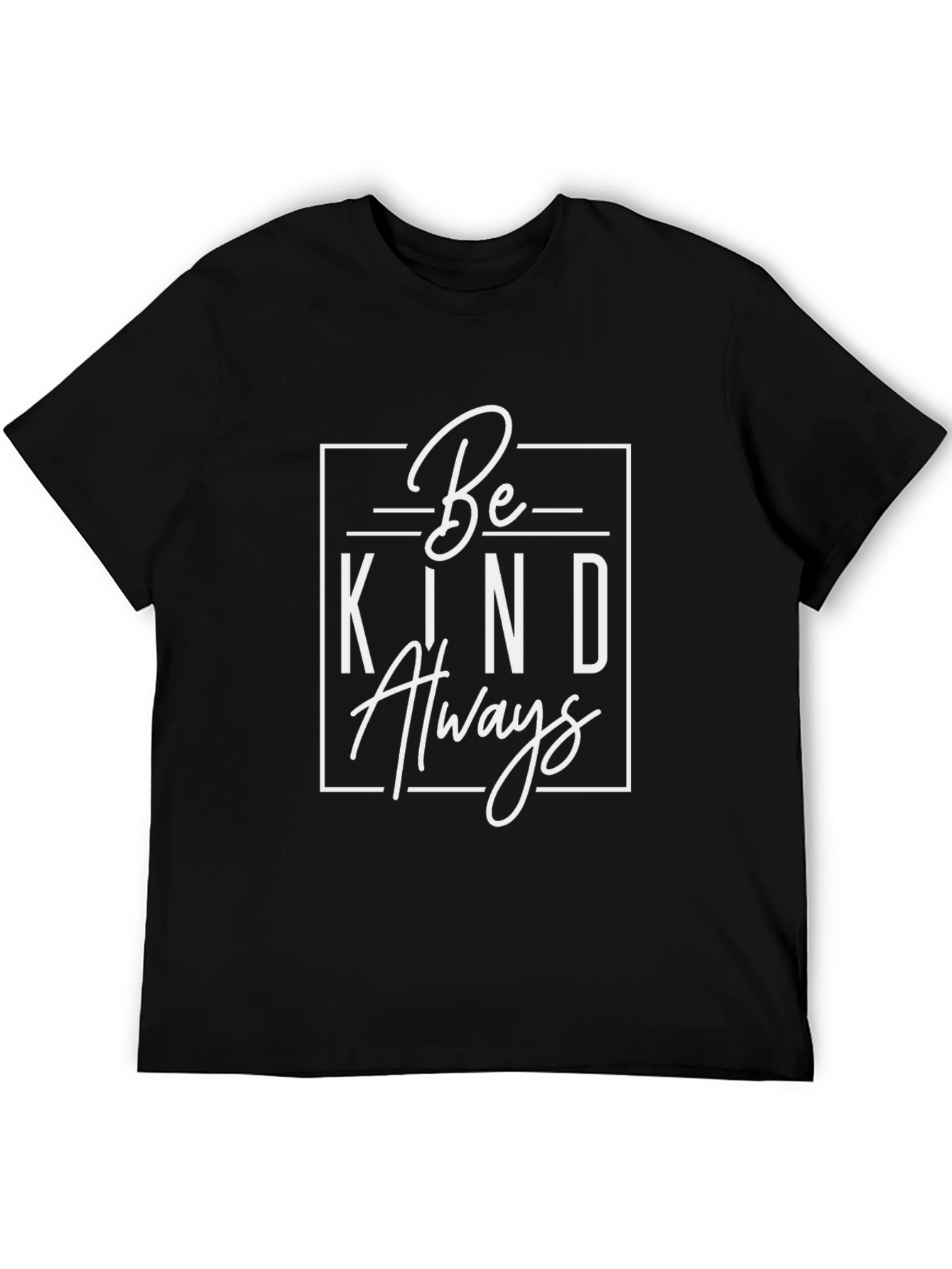 Black Be Kind Always Graphic Tee - Soft Cotton Blend view 5