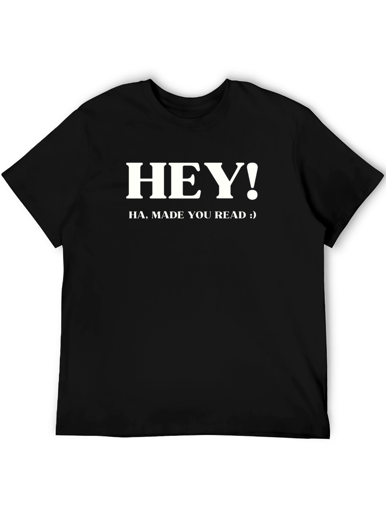 Black Hey! Read This Black Cotton Graphic Tee view 5