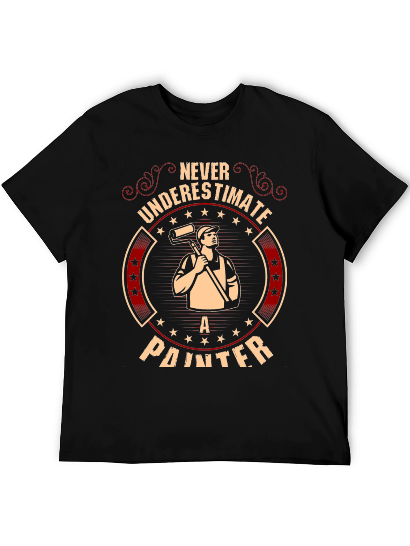 Black Never Underestimate A Painter T-Shirt view 5