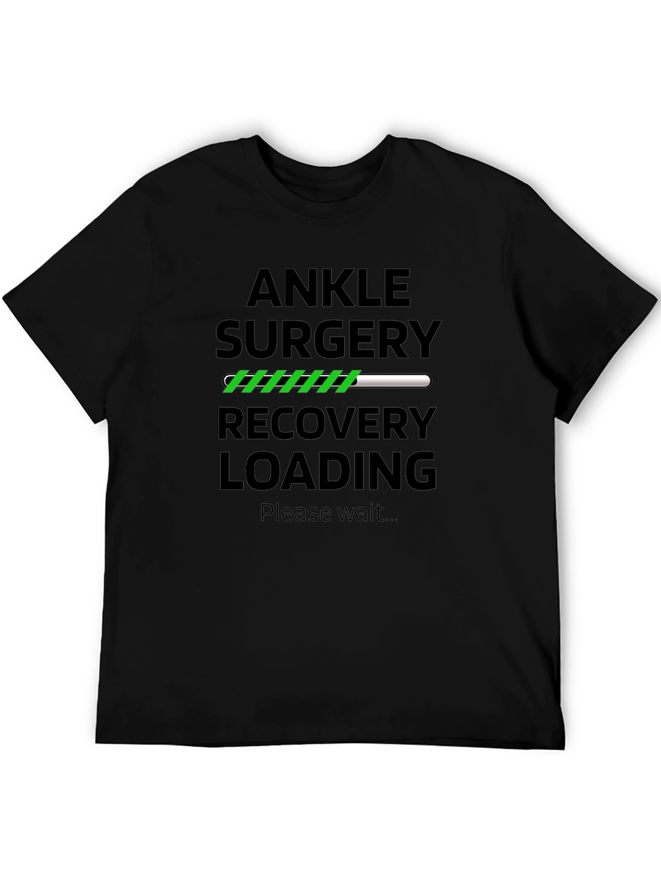 Black Ankle Surgery Recovery Loading T-Shirt view 5