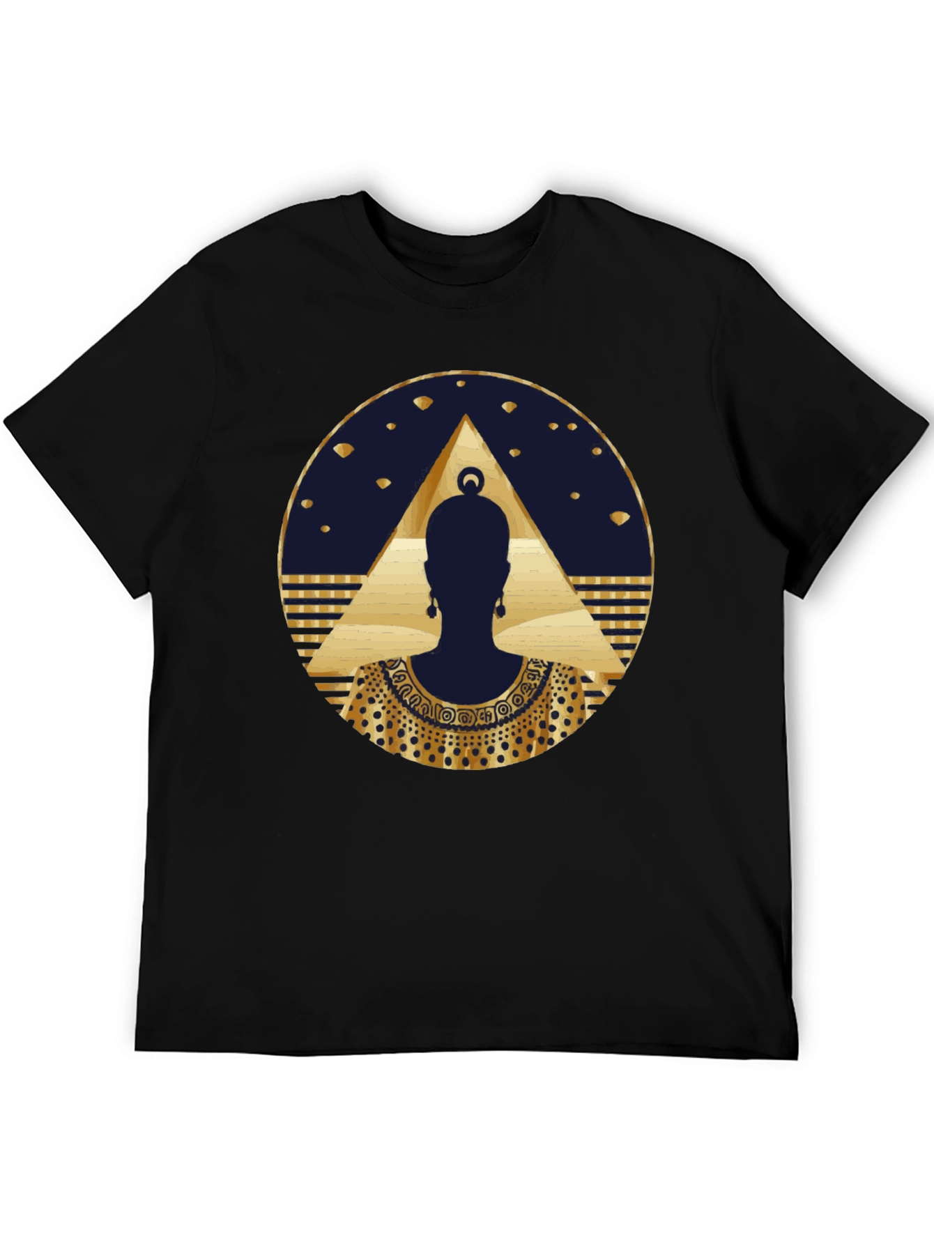 Black Egyptian Queen Graphic Tee - Black Cotton Blend view 5
