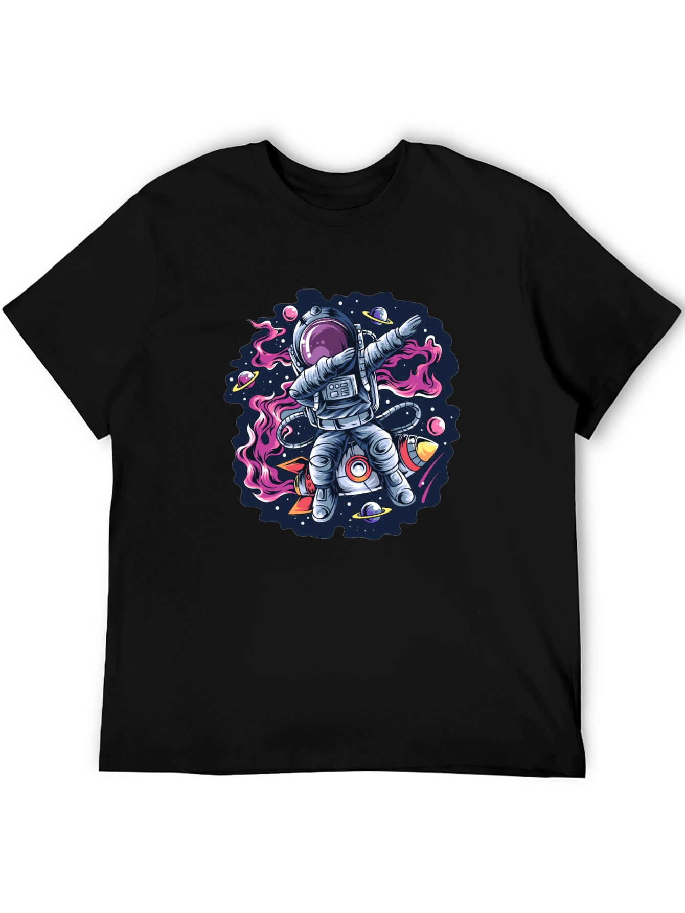 Black Astronaut Dab T-Shirt - Galaxy Space Design view 5