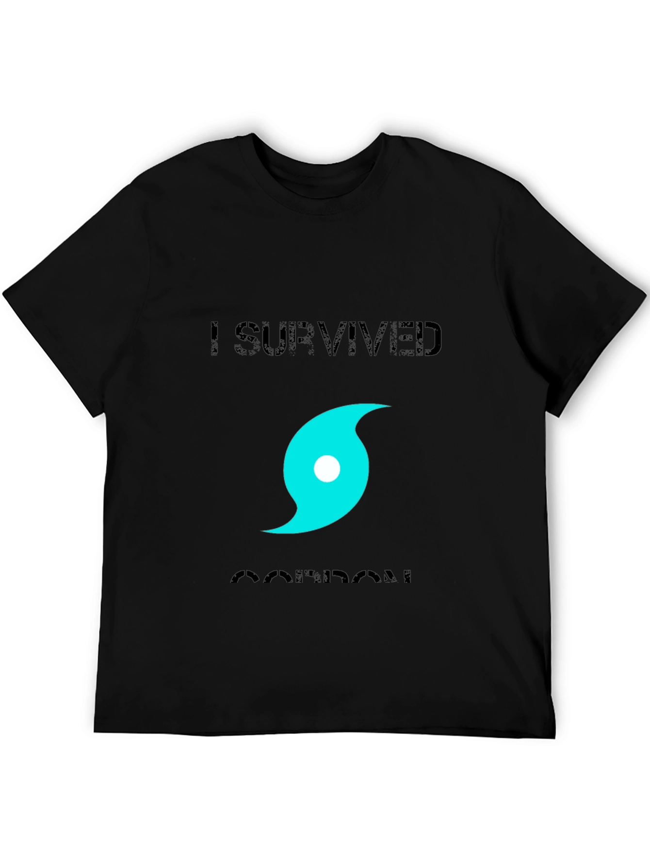 Black I Survived Hurricane T-Shirt view 5