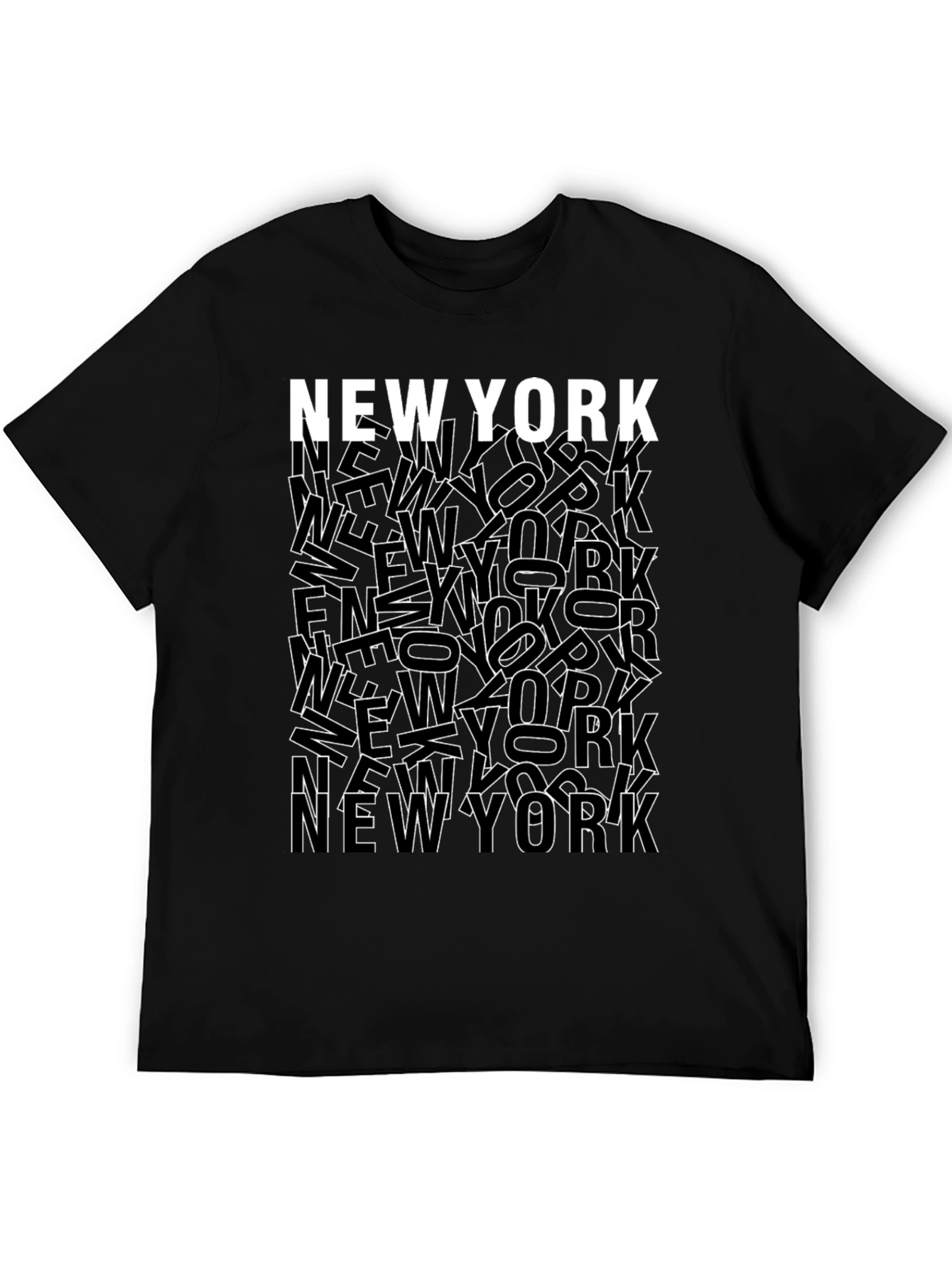 Black New York City Graphic Print Crew Neck T-Shirt view 5