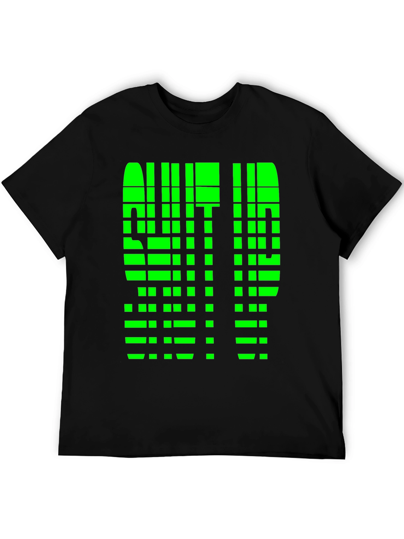 Black Geometric Pixelated Graphic Tee - Shut Up view 5
