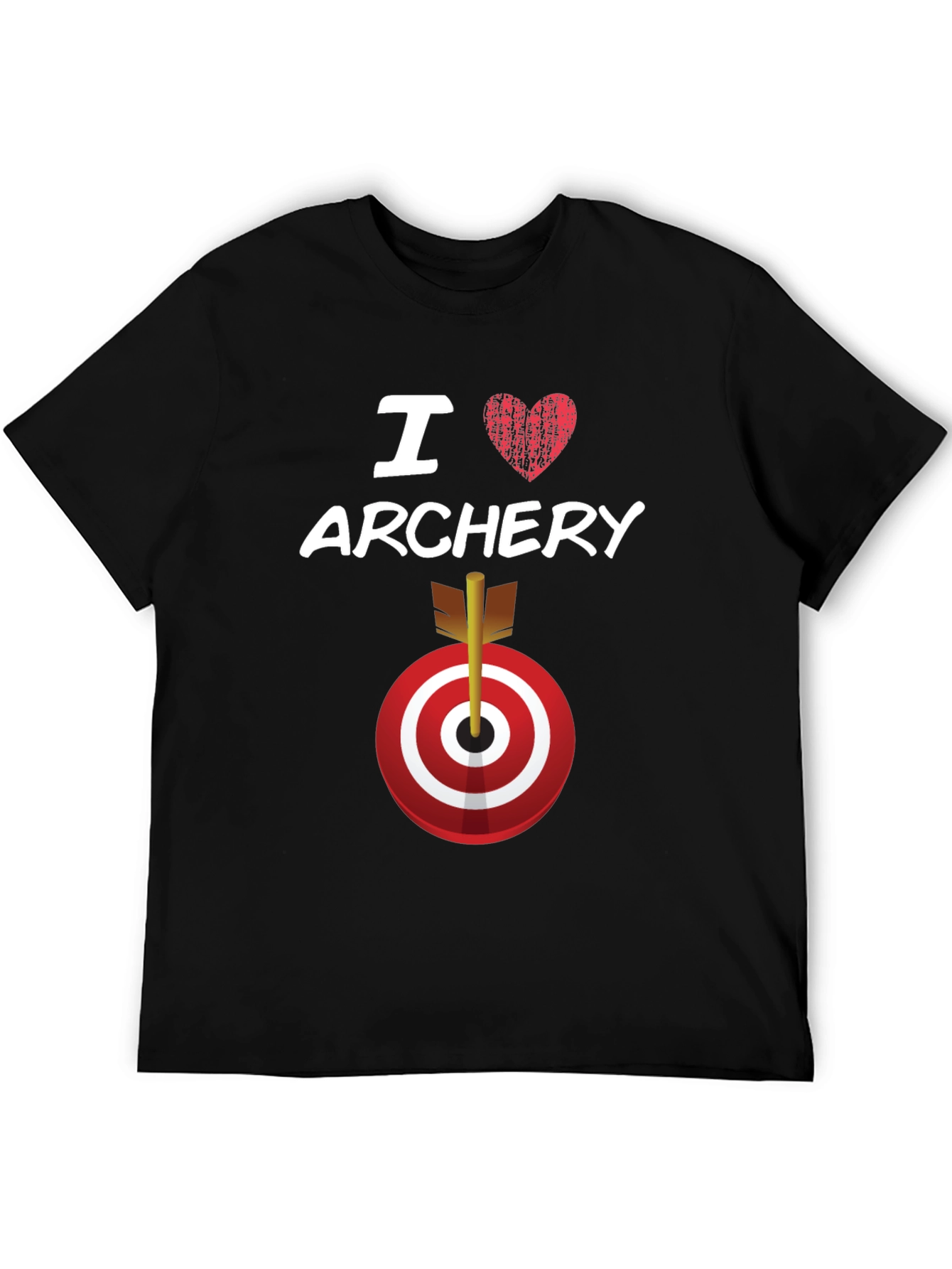 Black I Love Archery T-Shirt Target Arrow Graphic Tee view 5
