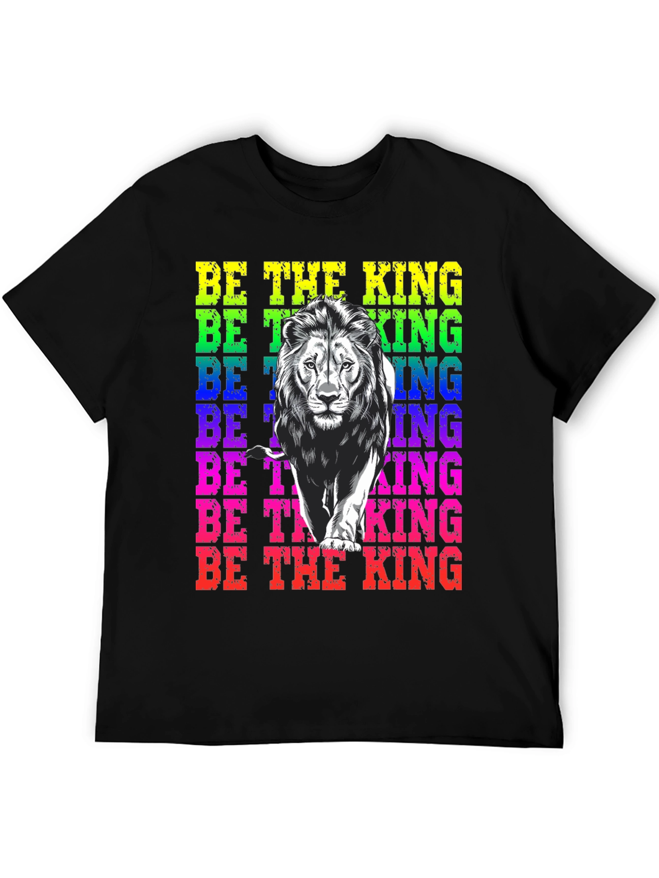 Black Be the King Lion Graphic Tee - Men's Black T-Shirt view 5