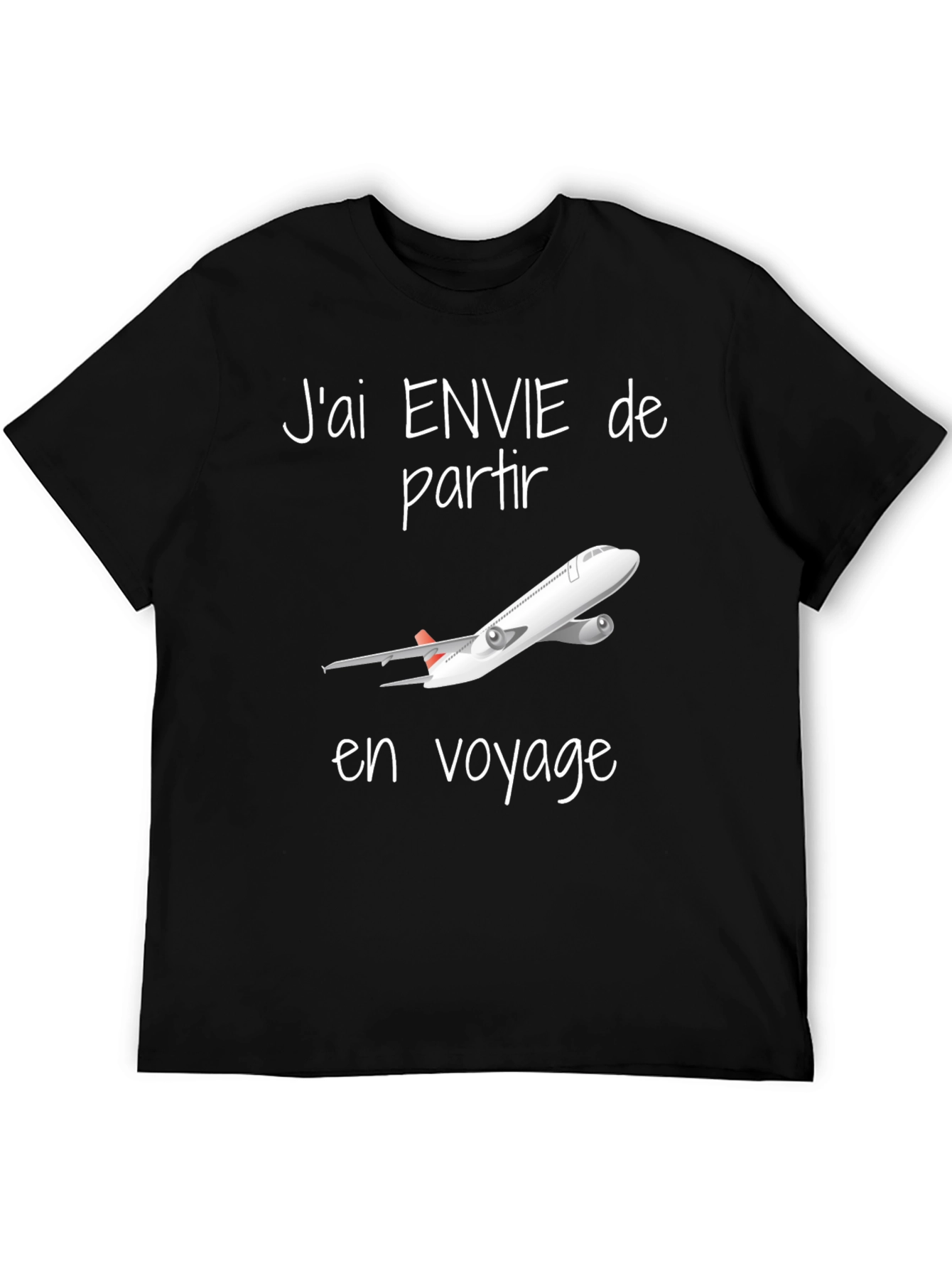 Black Travel T-Shirt - "J'ai envie de partir en voyage" view 5