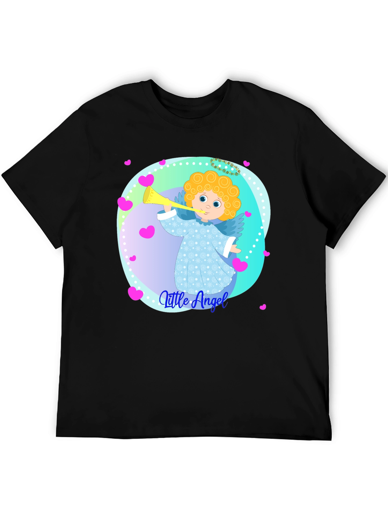 Black Little Angel Graphic Tee - Soft Cotton Comfort view 5