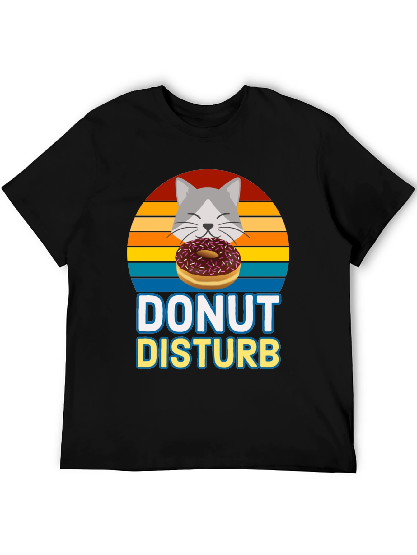 Black Donut Disturb Cat T-Shirt view 5