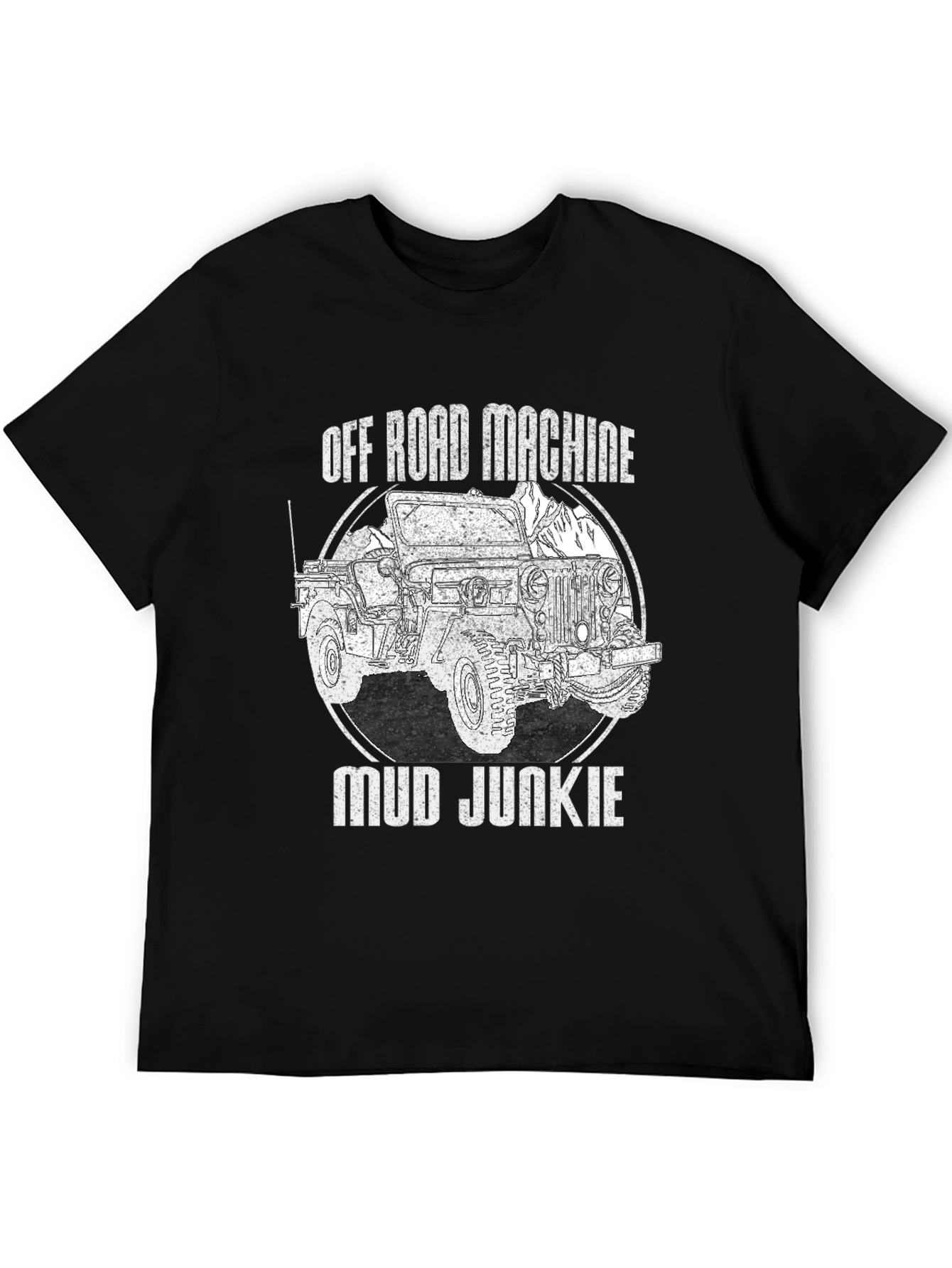 Black Off Road Machine Mud Junkie Black T-Shirt view 5