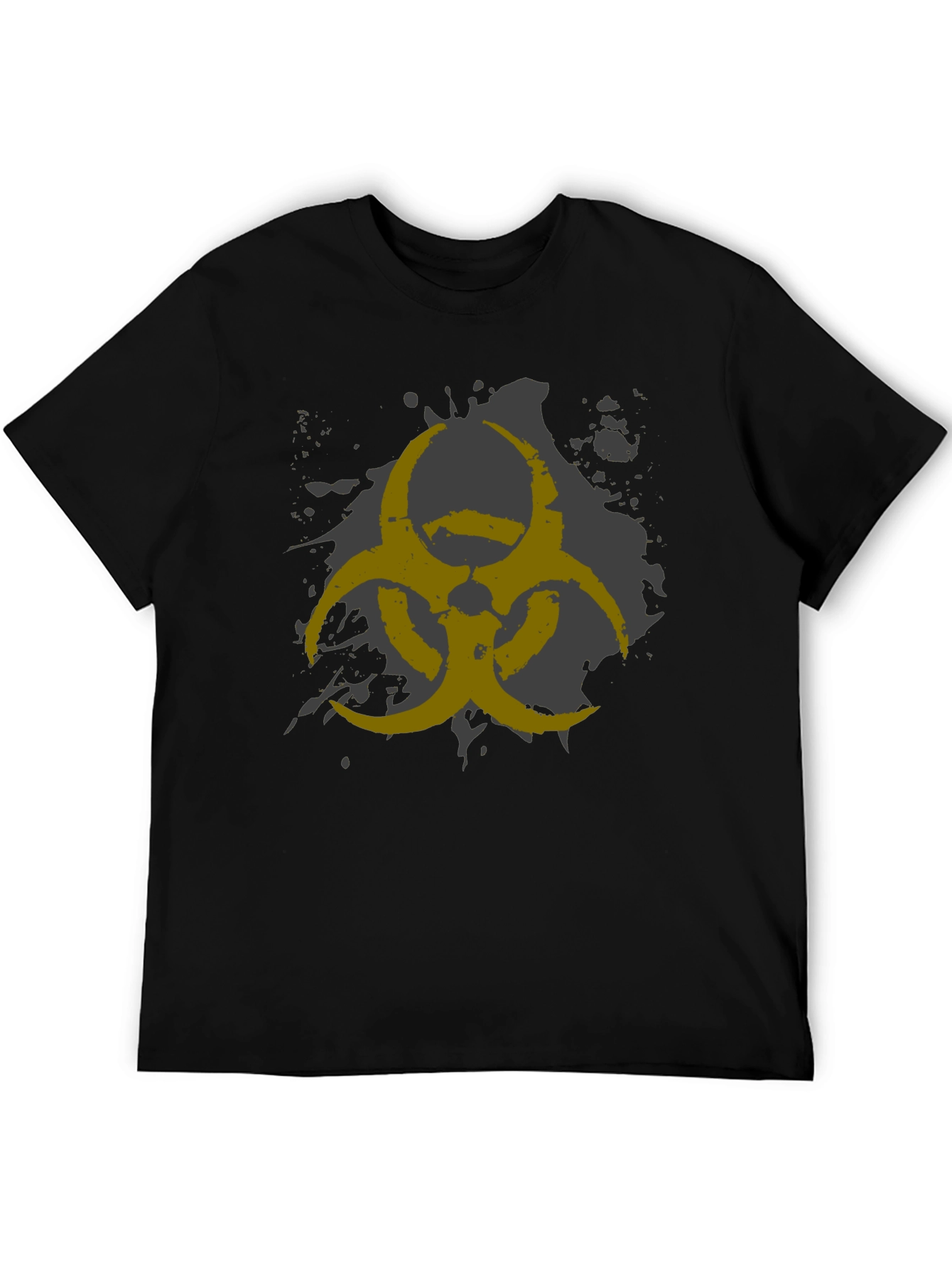 Black Biohazard Symbol Graphic Print Men's Black T-Shirt view 5