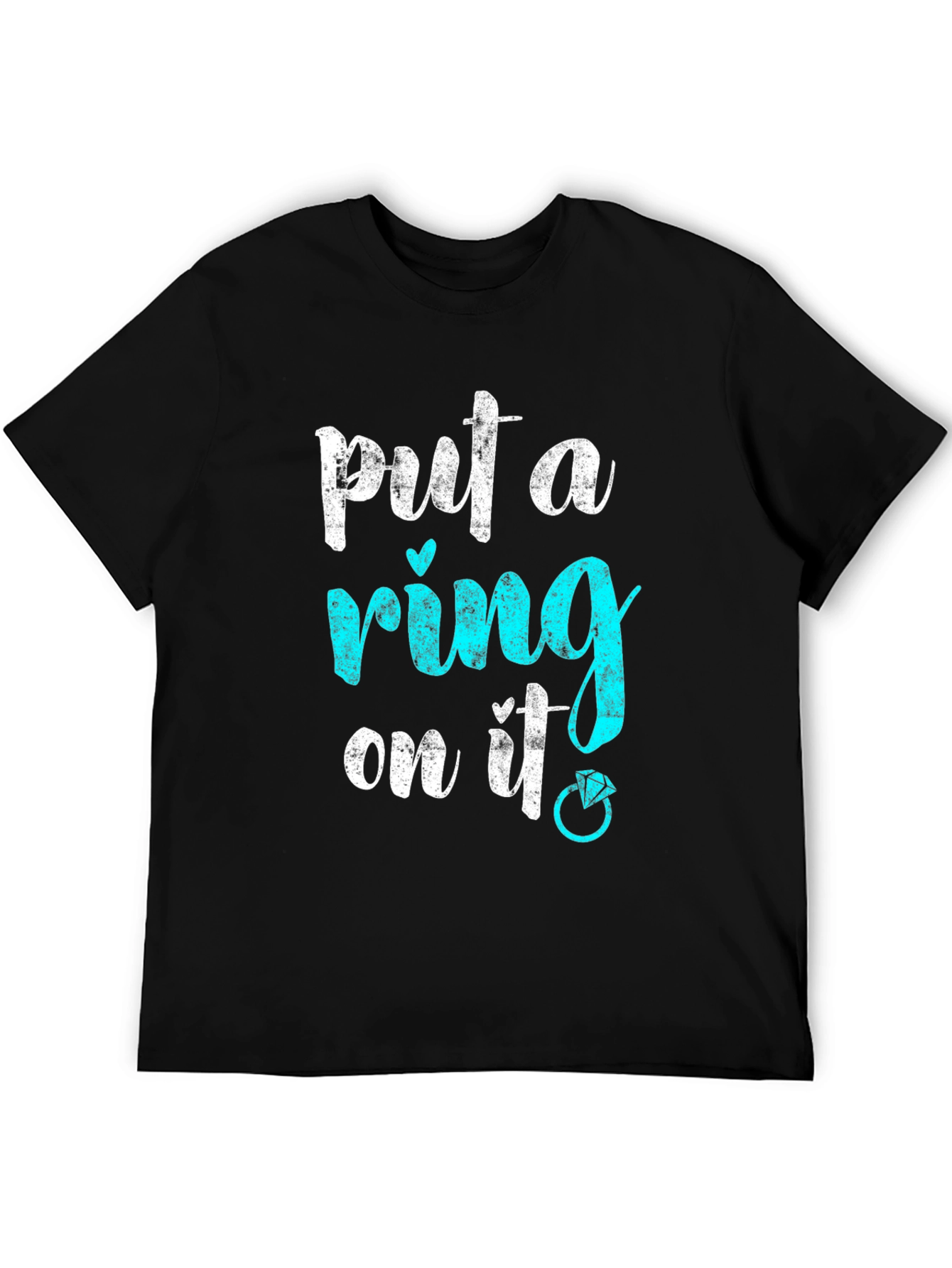 Black Put a Ring On It! Engagement T-Shirt view 5