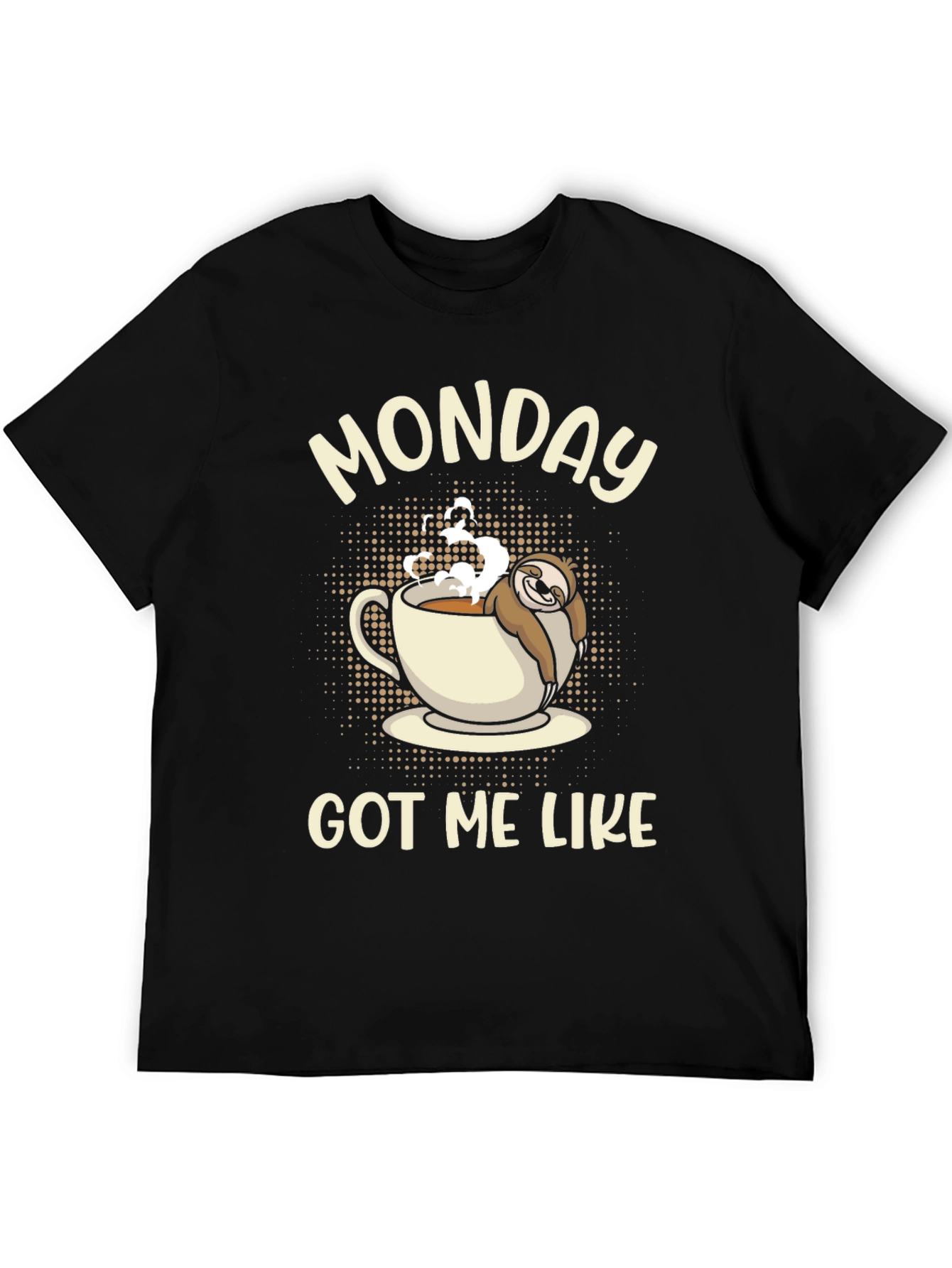 Black Monday Sloth Coffee T-Shirt view 5