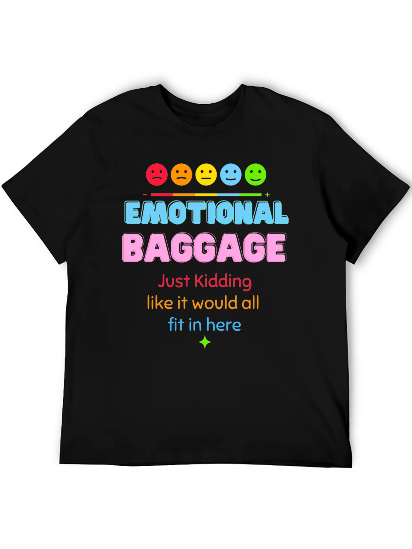 Black Emotional Baggage Graphic T-Shirt - Funny & Stylish! view 5