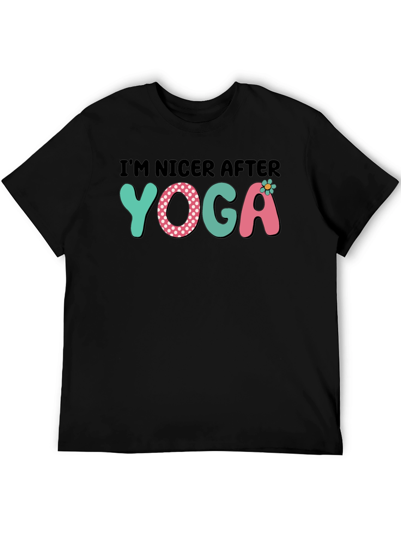 Black I'm Nicer After Yoga Graphic Tee view 5