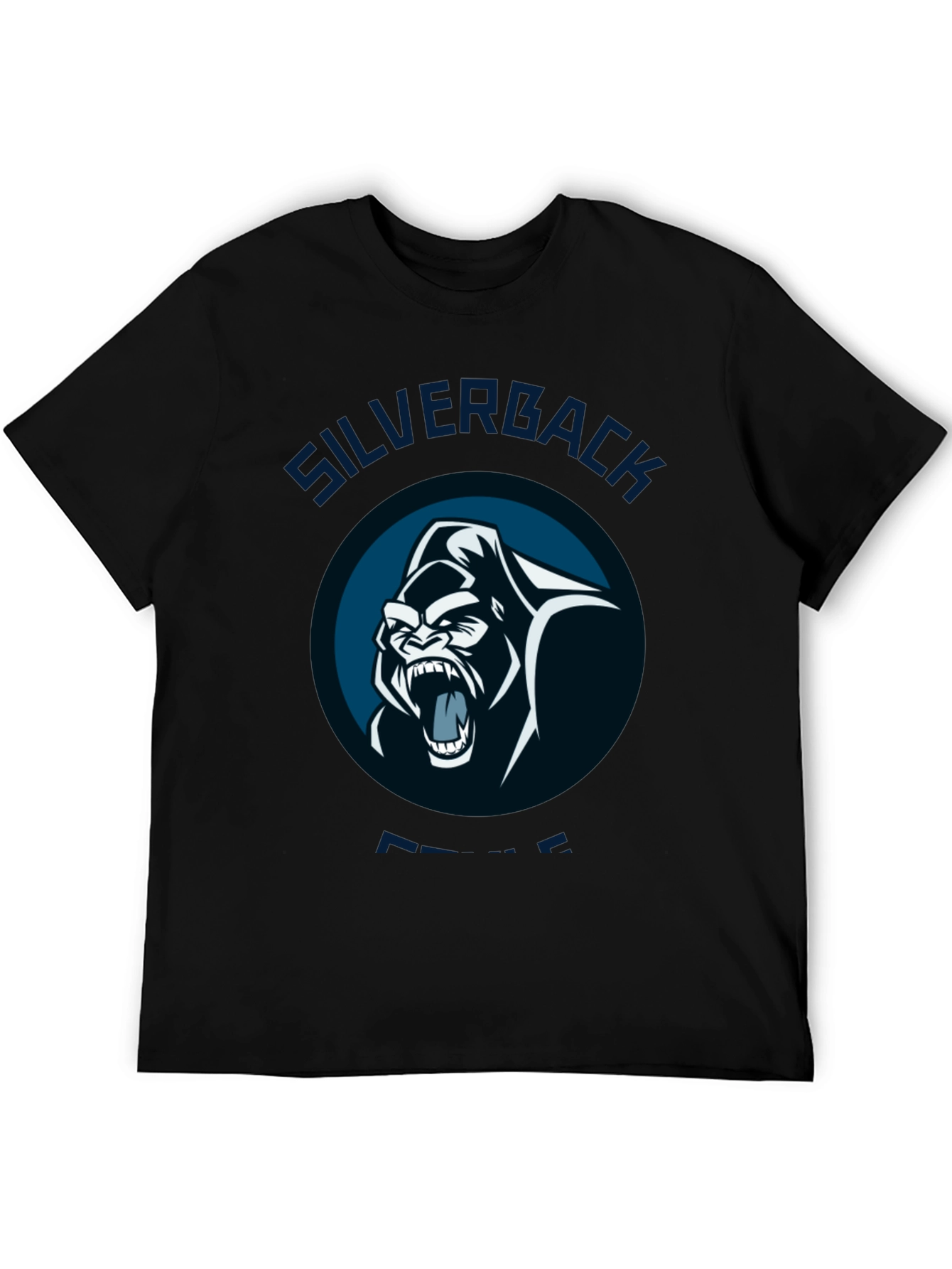 Black Silverback Power T-Shirt - Gorilla Graphic Tee view 5
