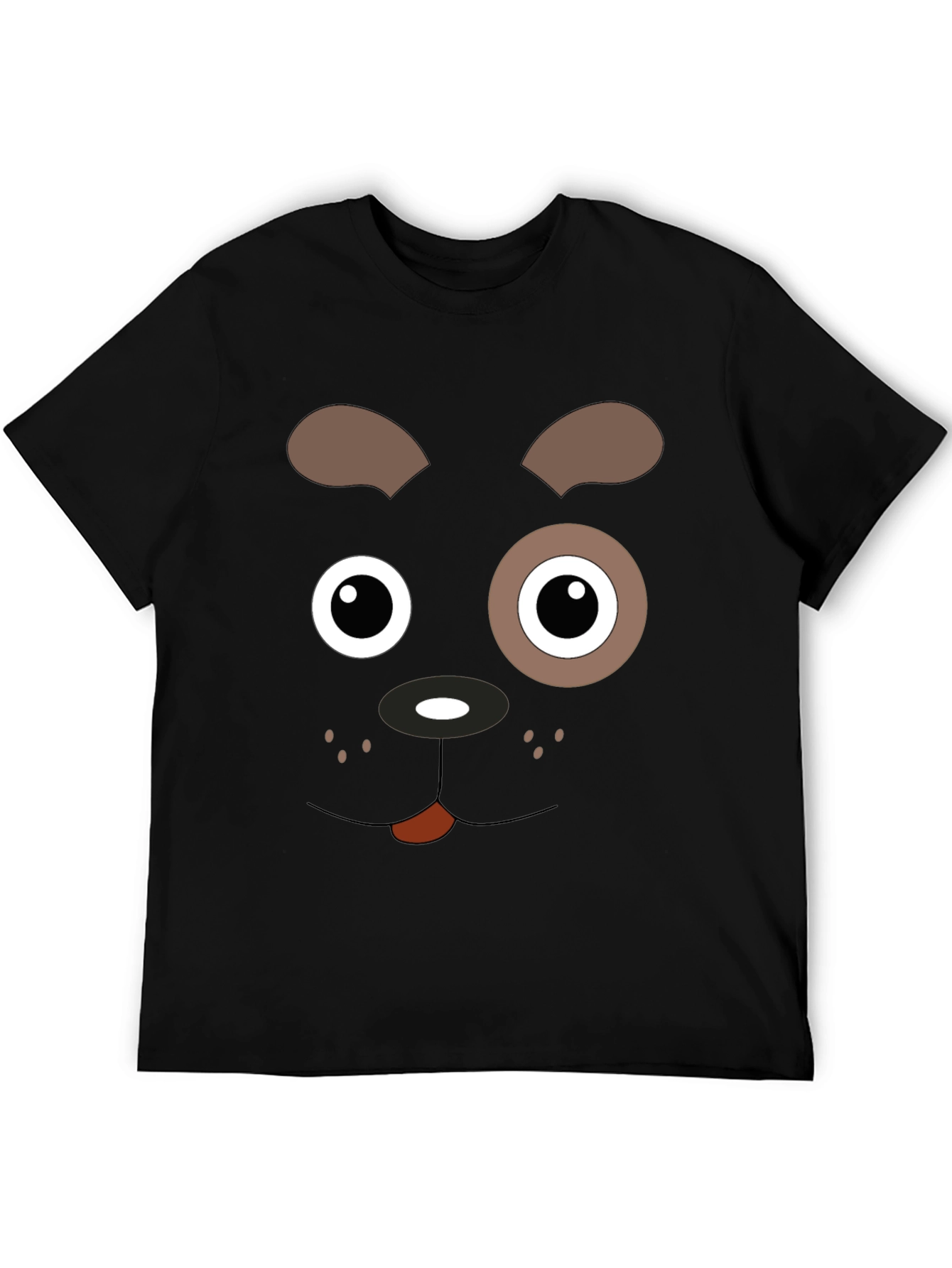 Black Dog Face Graphic Black T-Shirt view 5