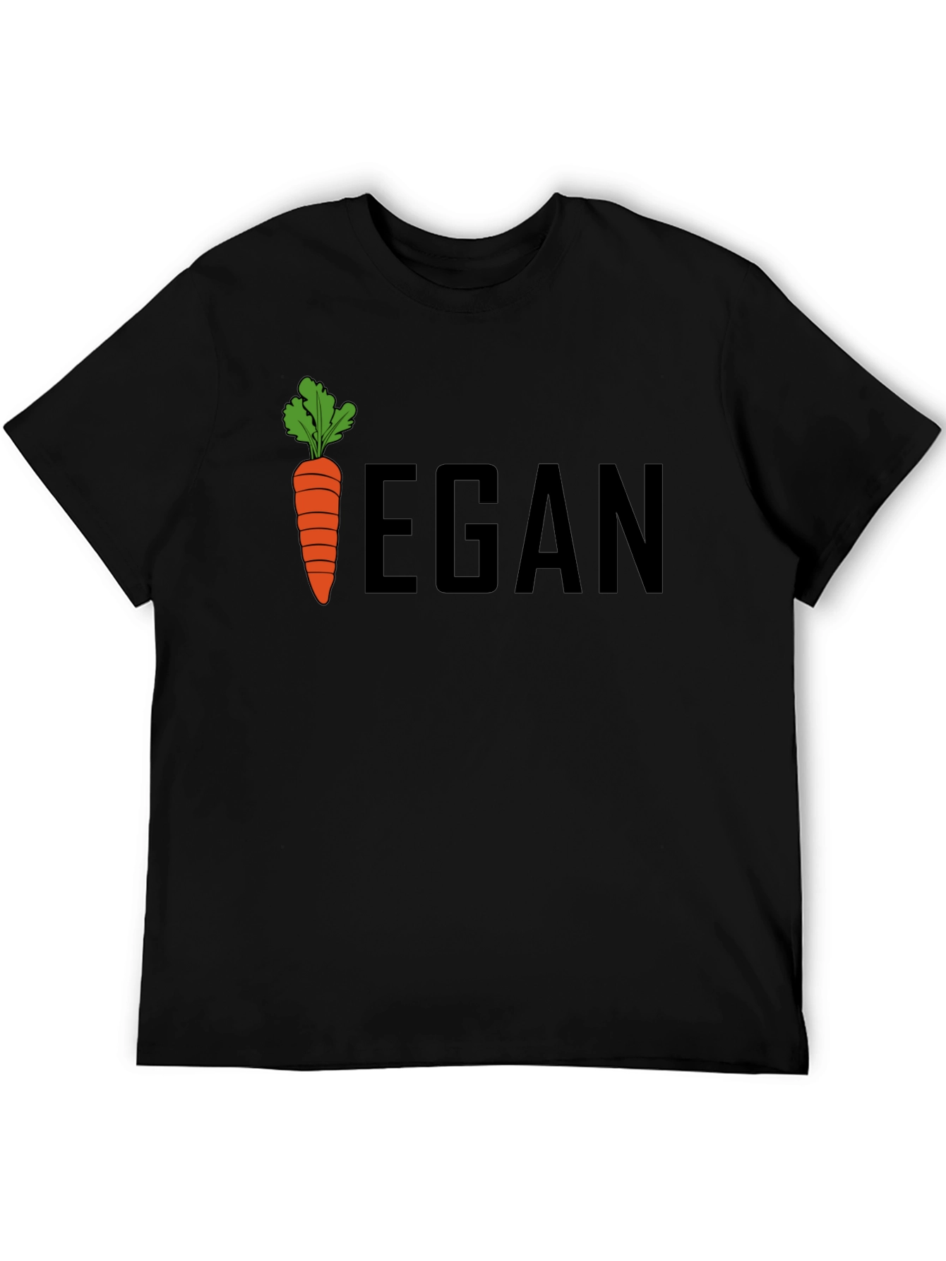 Black Vegan Carrot Graphic Tee - Unisex Black T-Shirt view 5